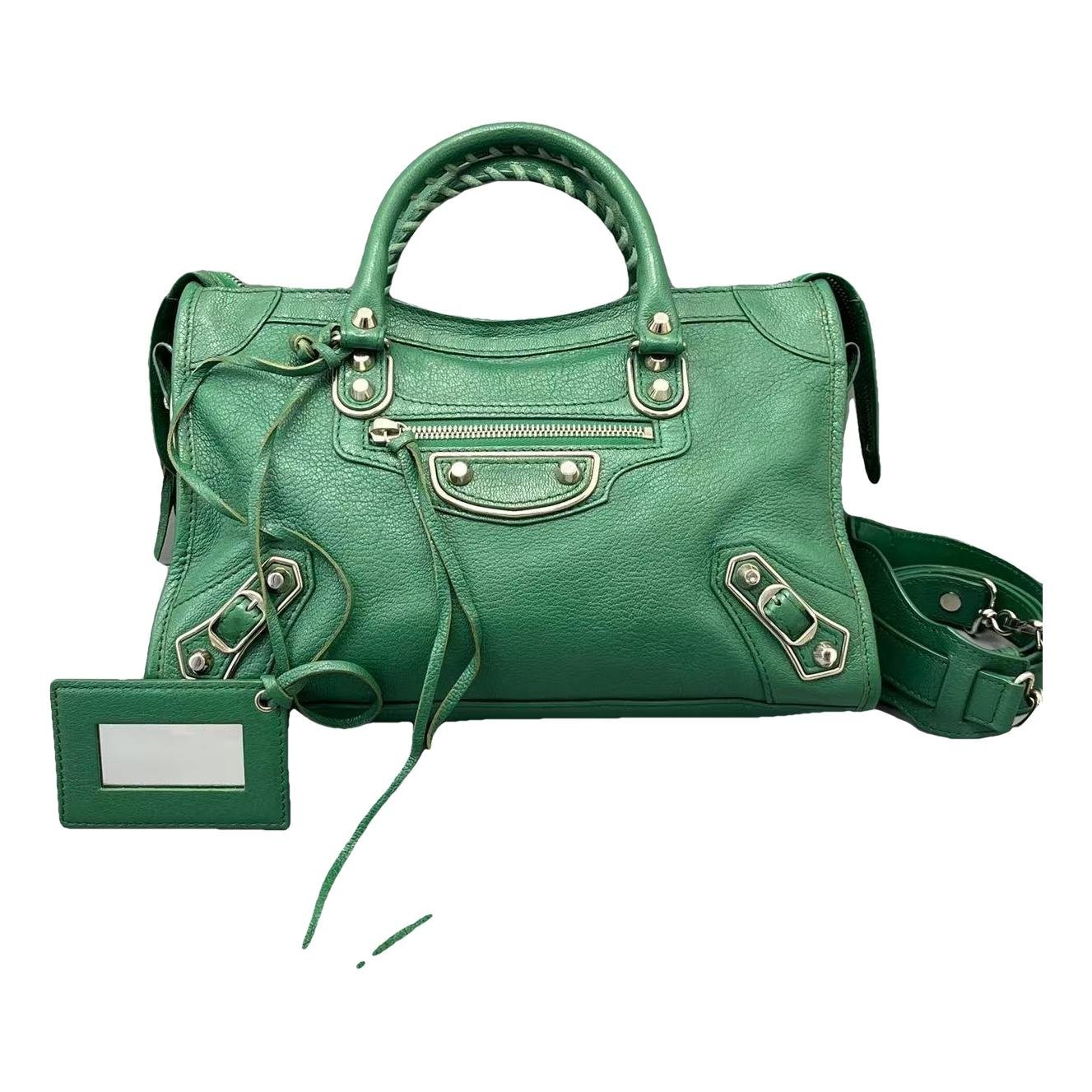 City leather handbag