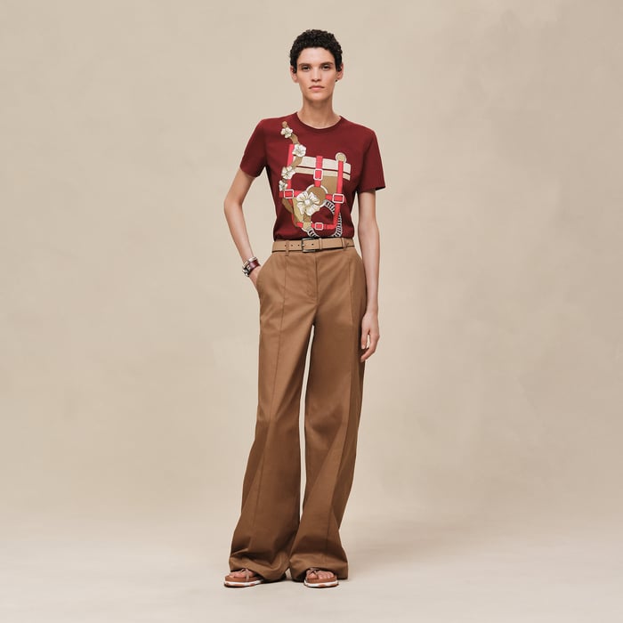 Rouge Carmin Printed Micro T-shirt