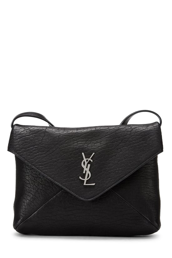 Saint Laurent Black Lambskin Cassandre Envelope Messenger