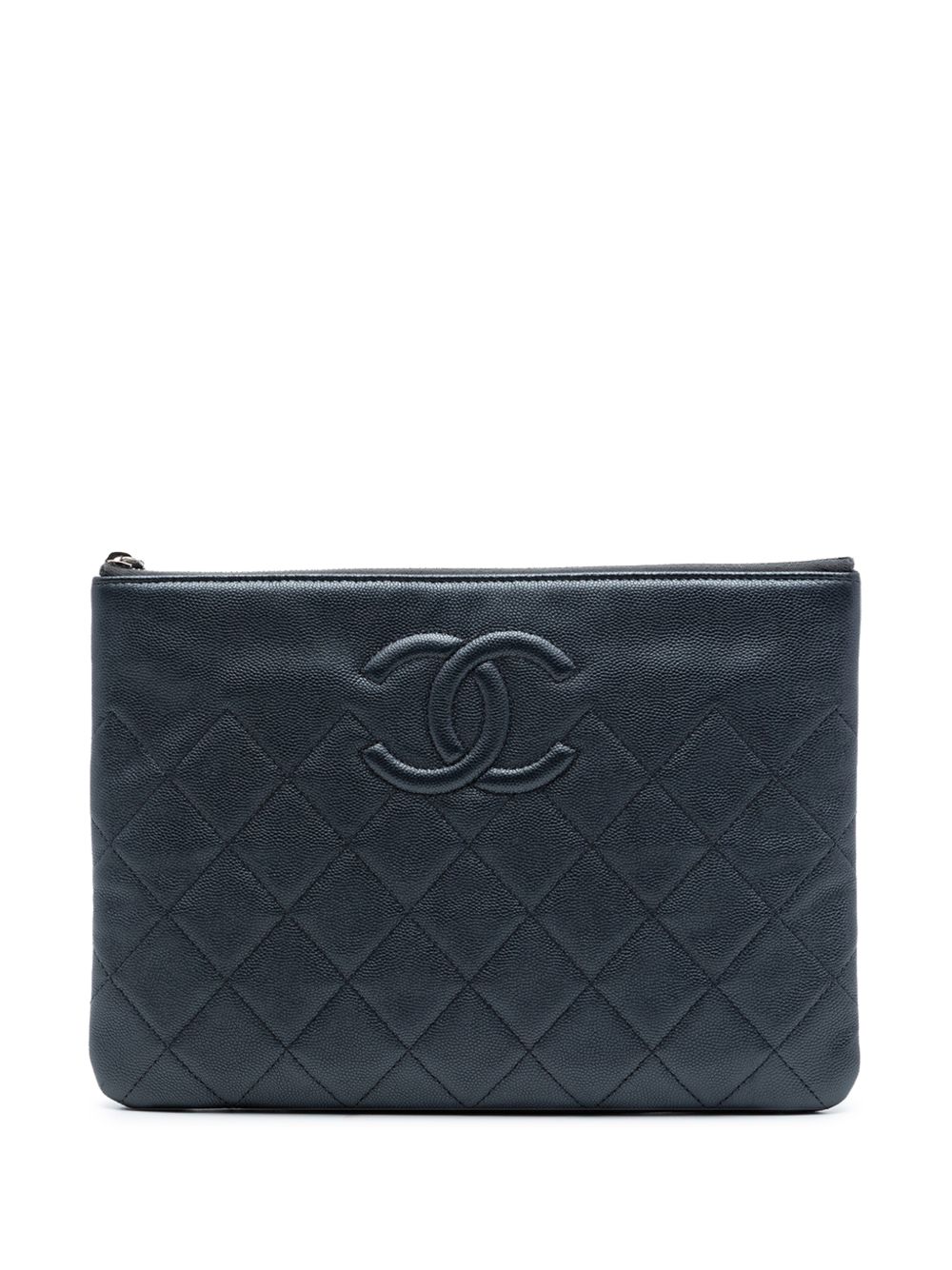 2017-2018 Medium CC Quilted Caviar O Case clutch bag