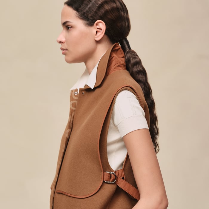 Brun Mahogany "Chaine d'Ancre" Short Vest