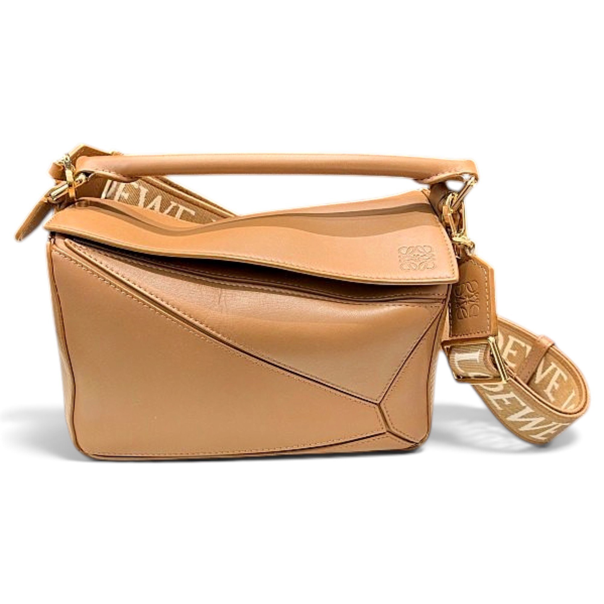 Puzzle leather crossbody bag