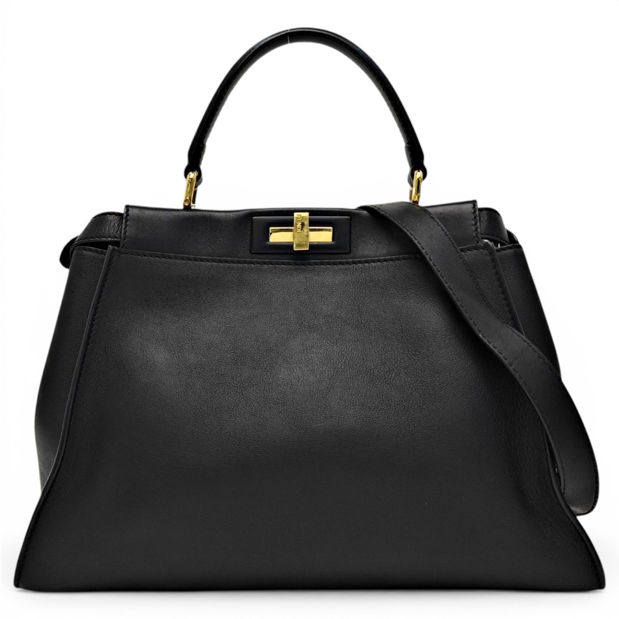 Peekaboo leather tote