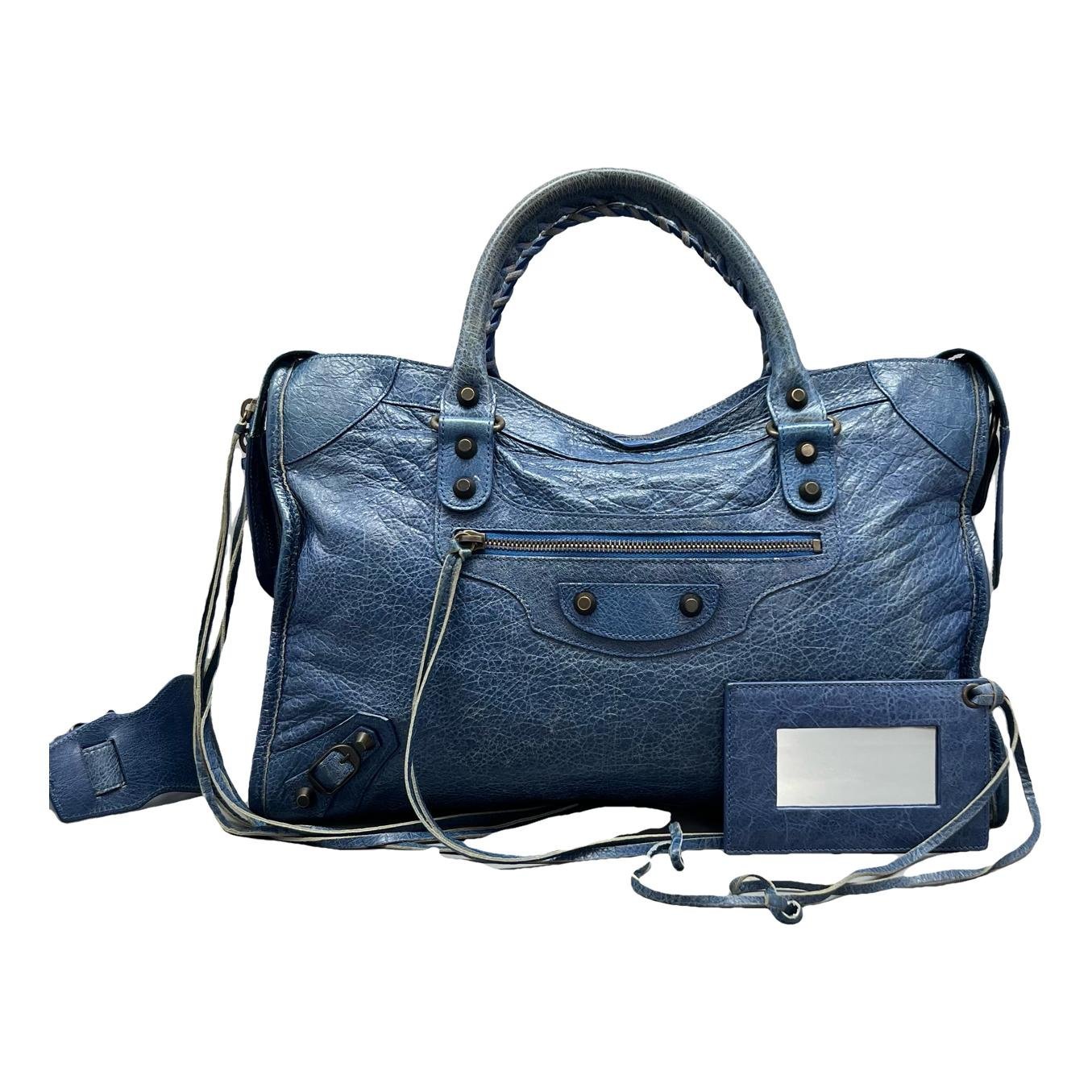 City leather handbag