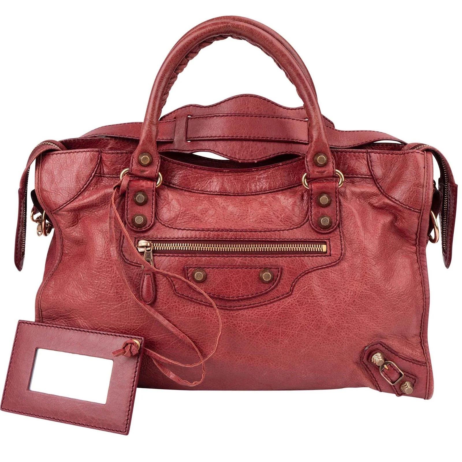 City leather handbag