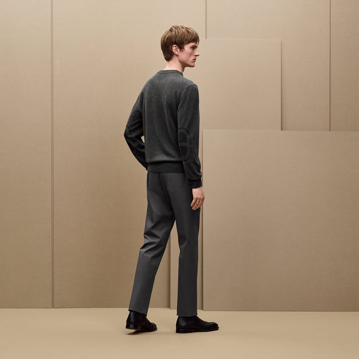 Anthracite "Maillon Chaine d'Ancre" Crewneck Cashmere Sweater