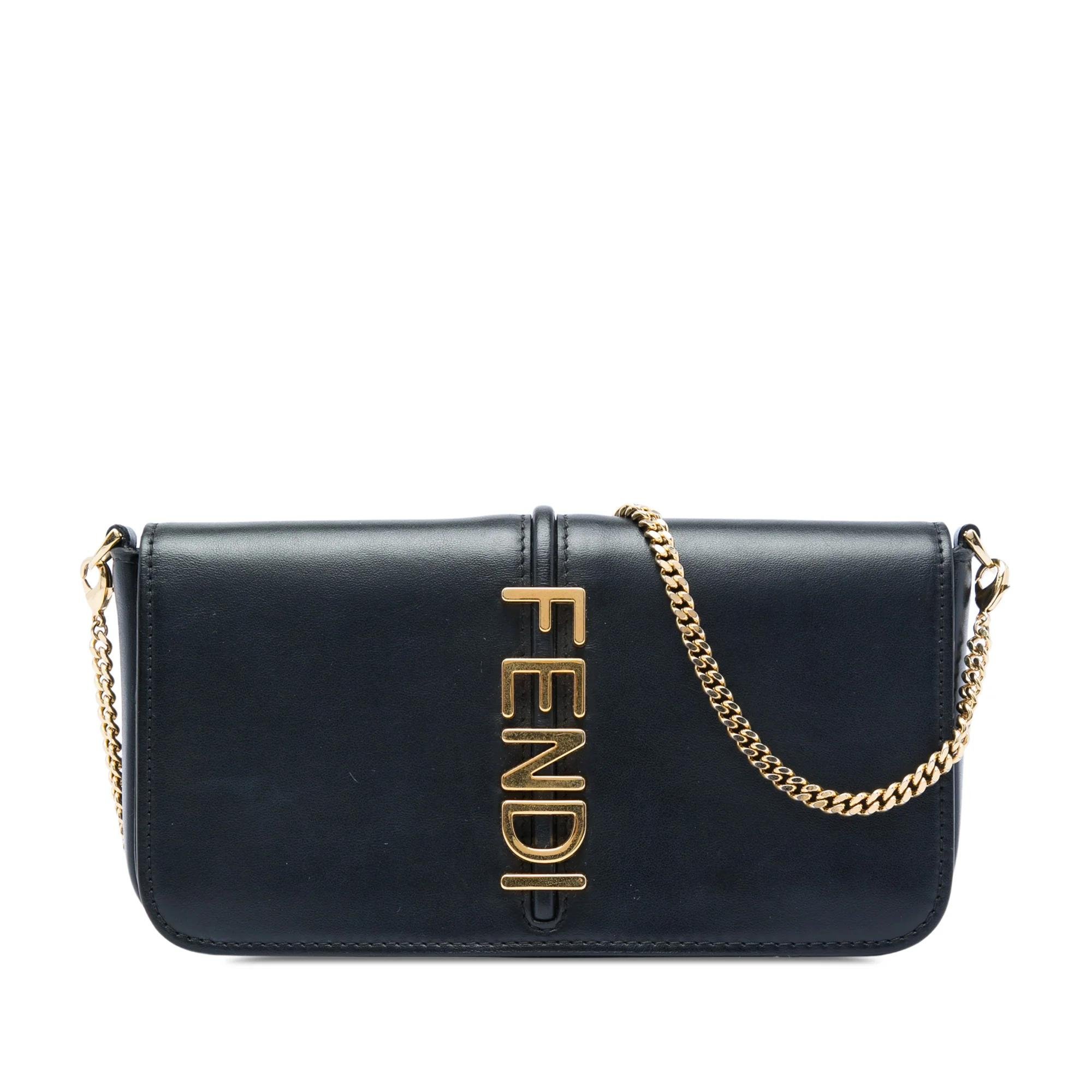 Fendigraphy leather crossbody bag