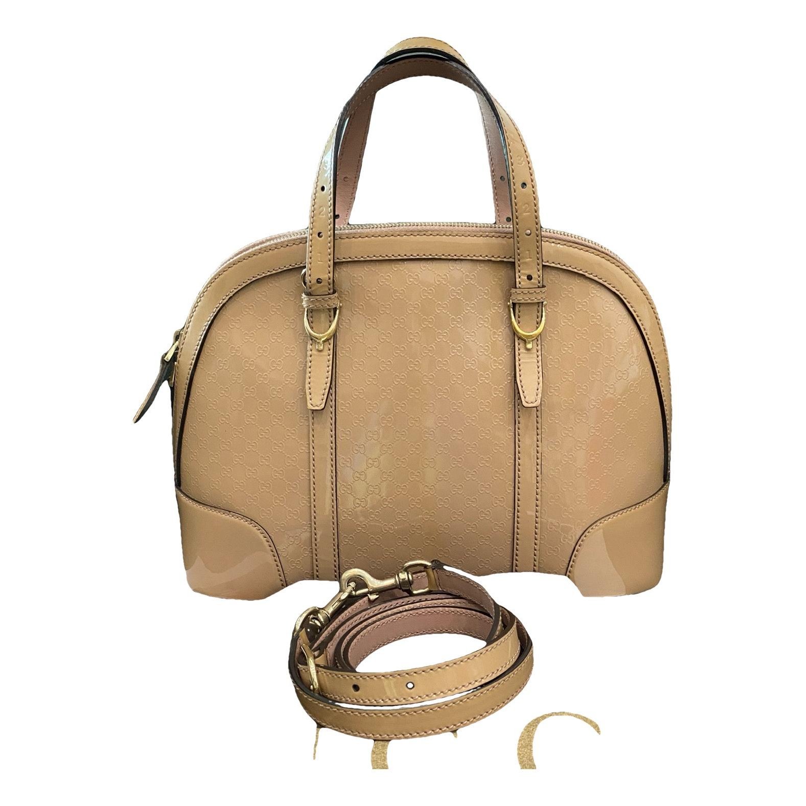 Patent leather handbag