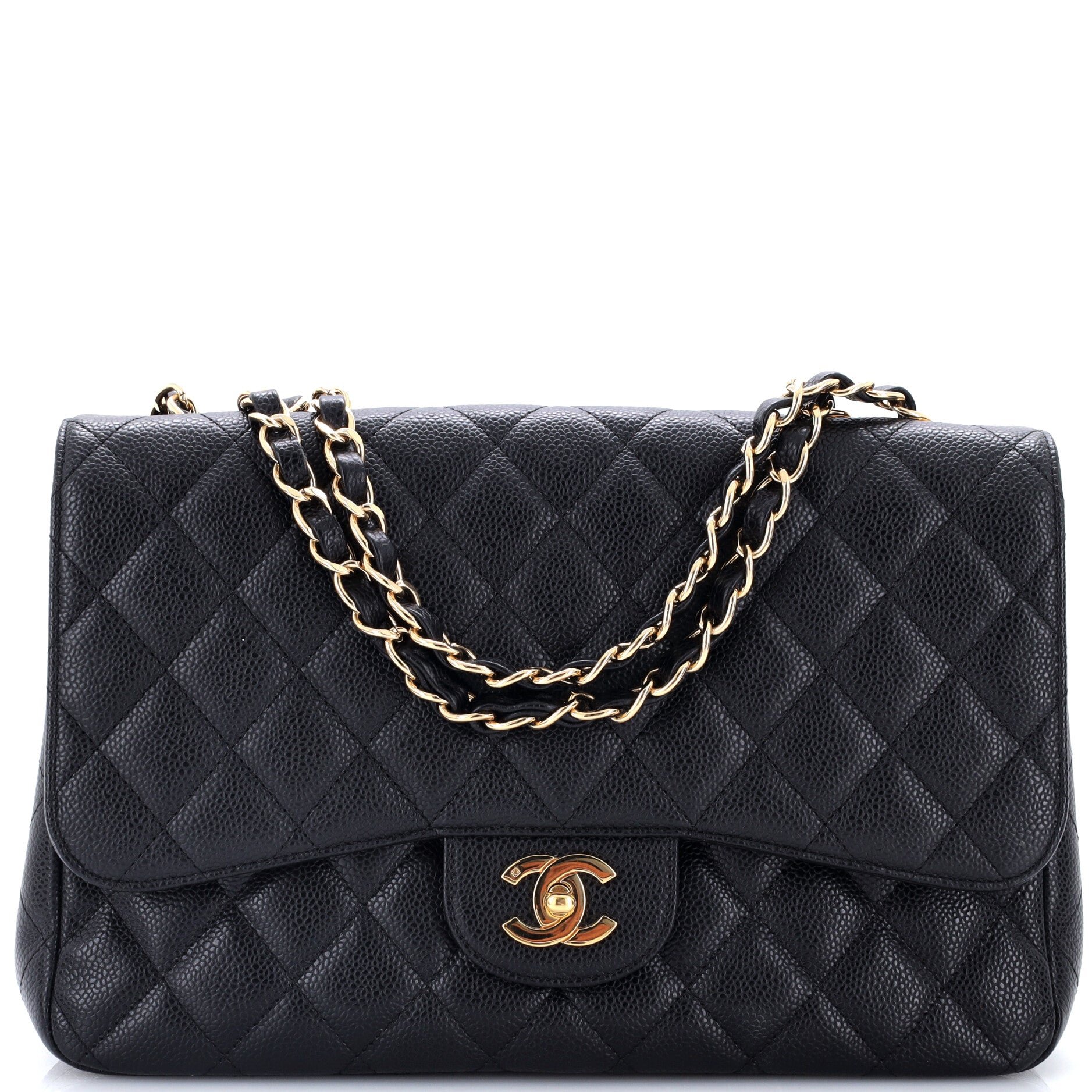 Classic Single Flap Bag Quilted Caviar Jumbo