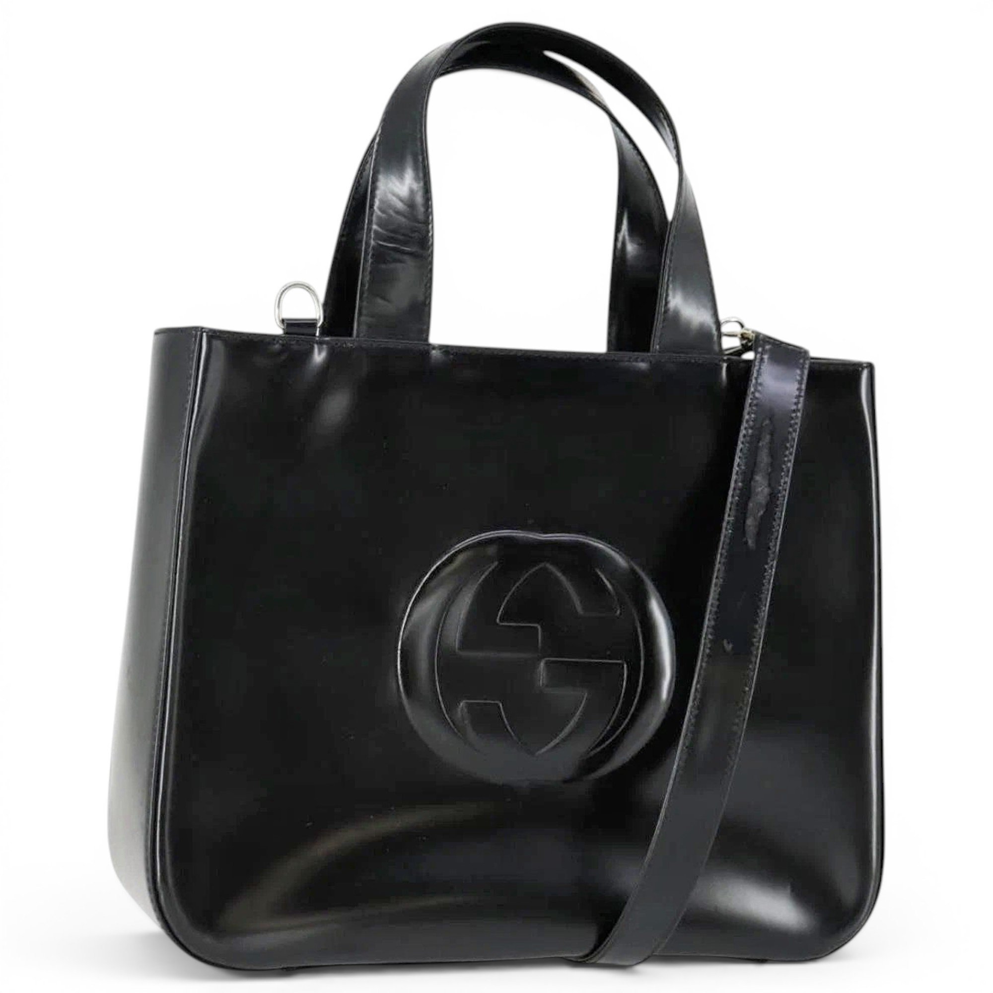 Patent leather handbag