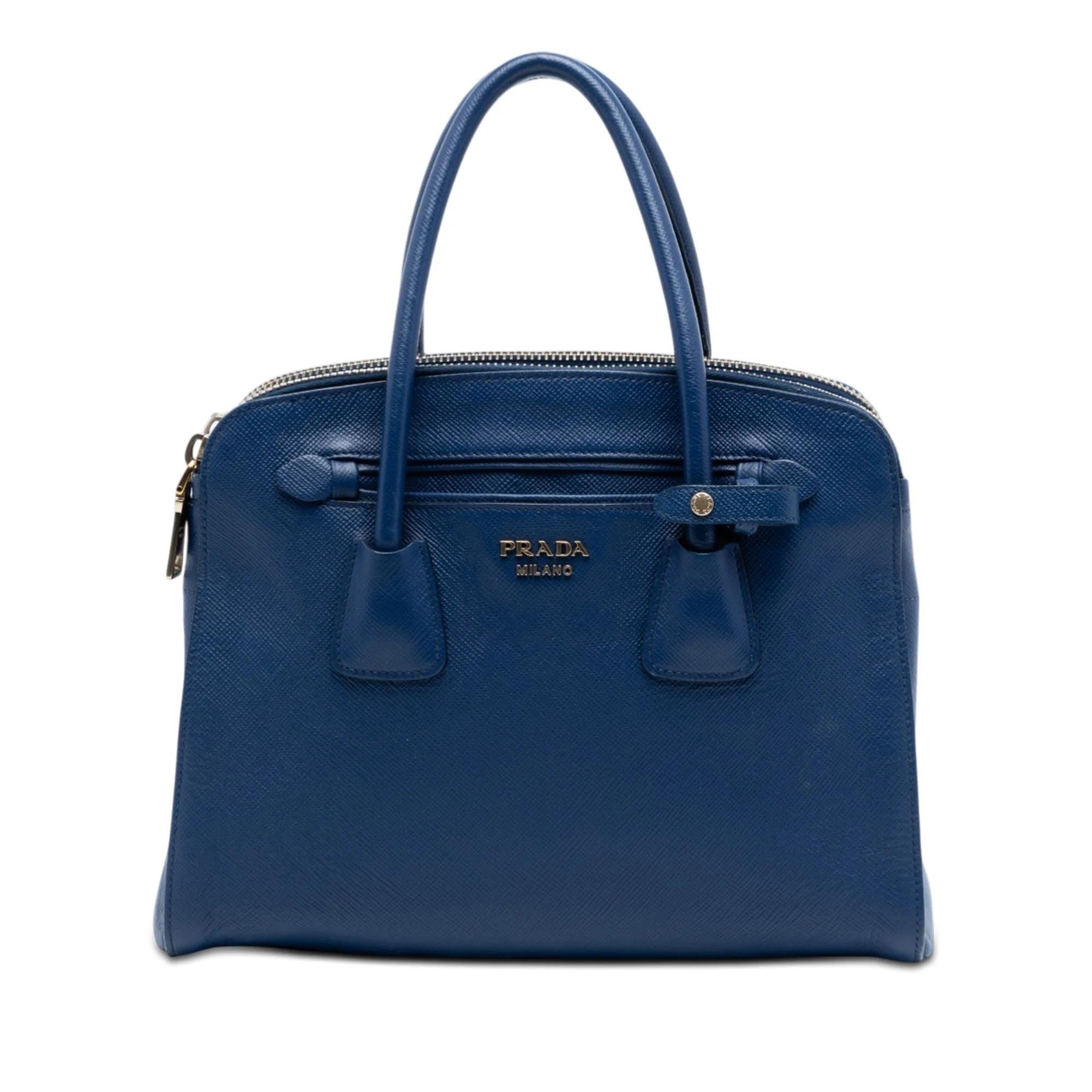 Double leather handbag
