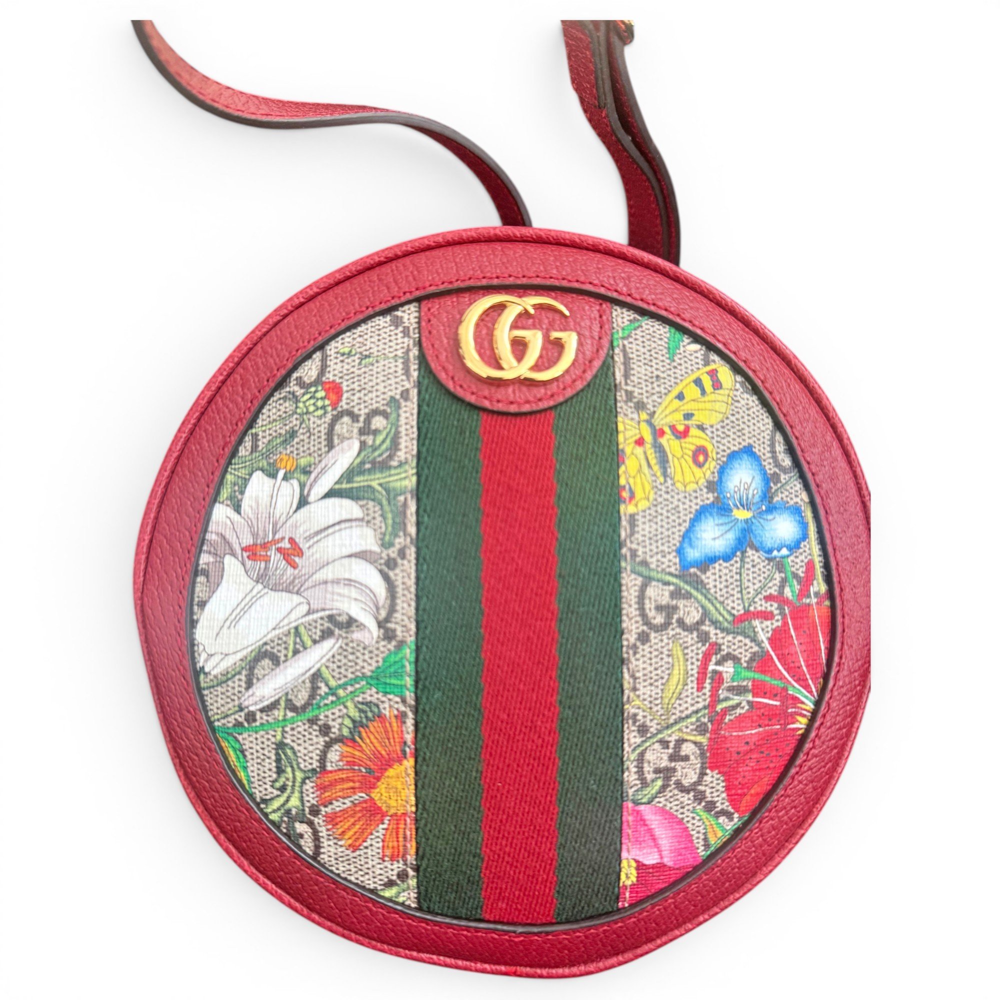 Ophidia Round leather backpack