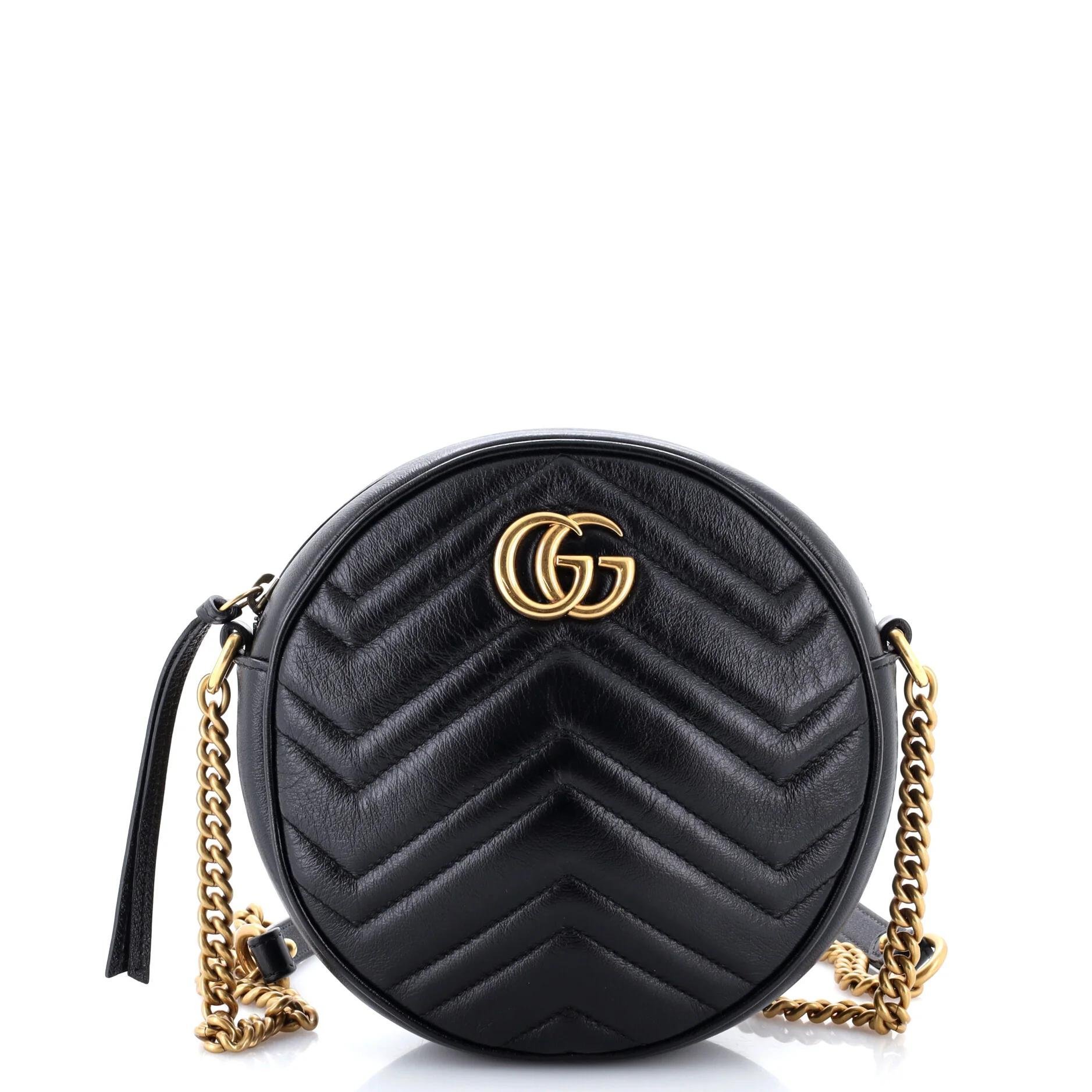 GG Marmont Round leather crossbody bag