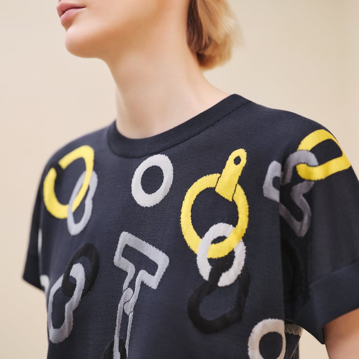 Bleu Noir "Effet Kaleidoscope" Short-sleeve Sweater