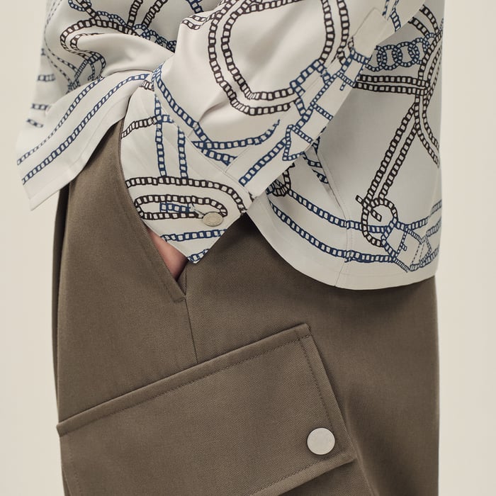 Café "Eperon d'Or Quadrilignes" Straight Cut Shirt