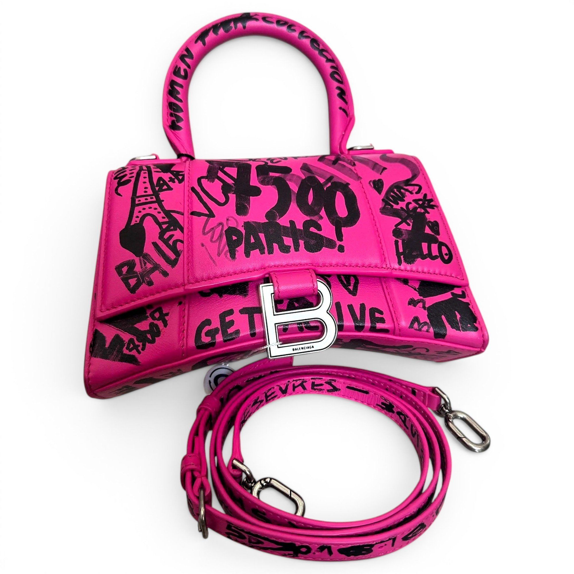 Hourglass leather crossbody bag