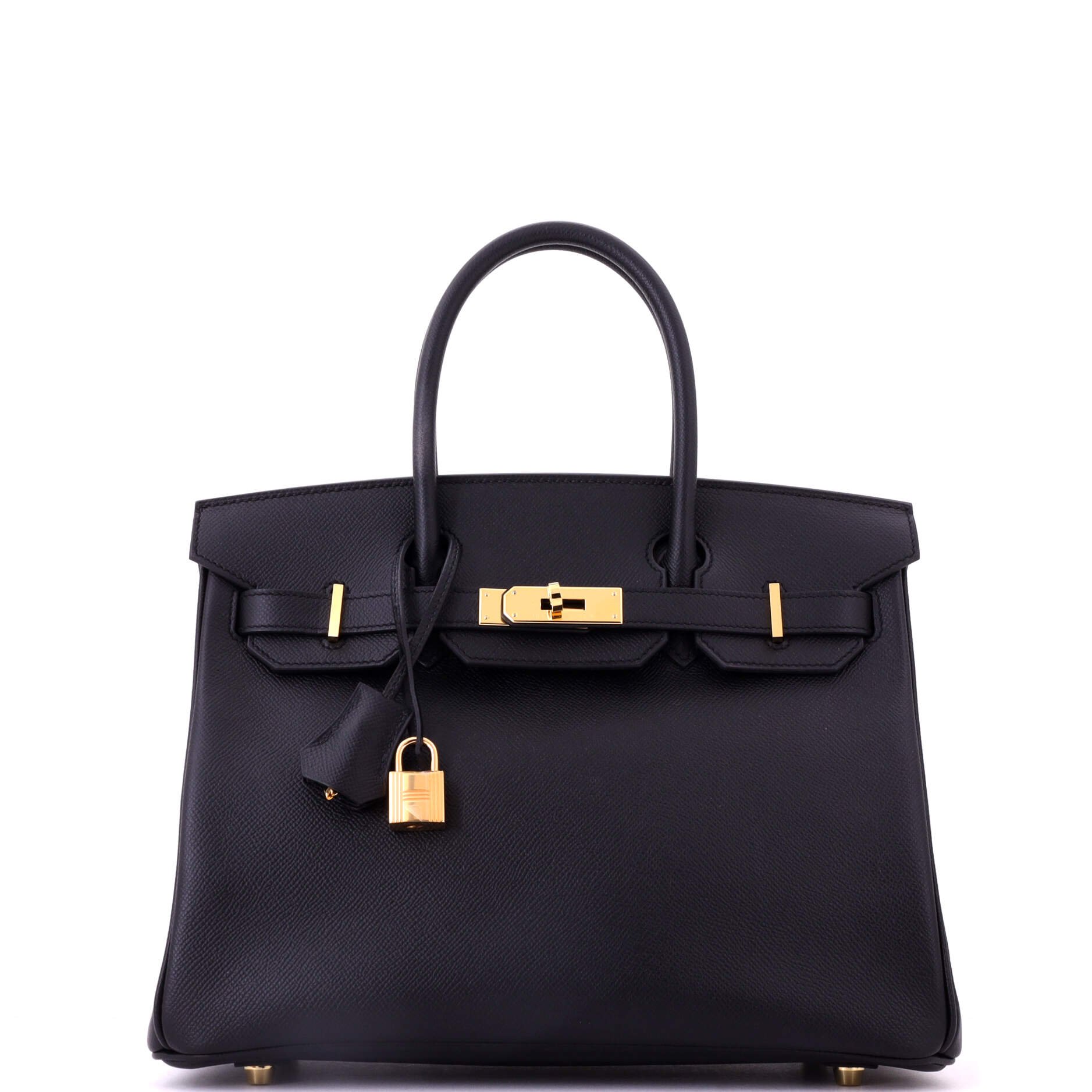 Birkin Handbag Noir Epsom with Gold Hardware 30