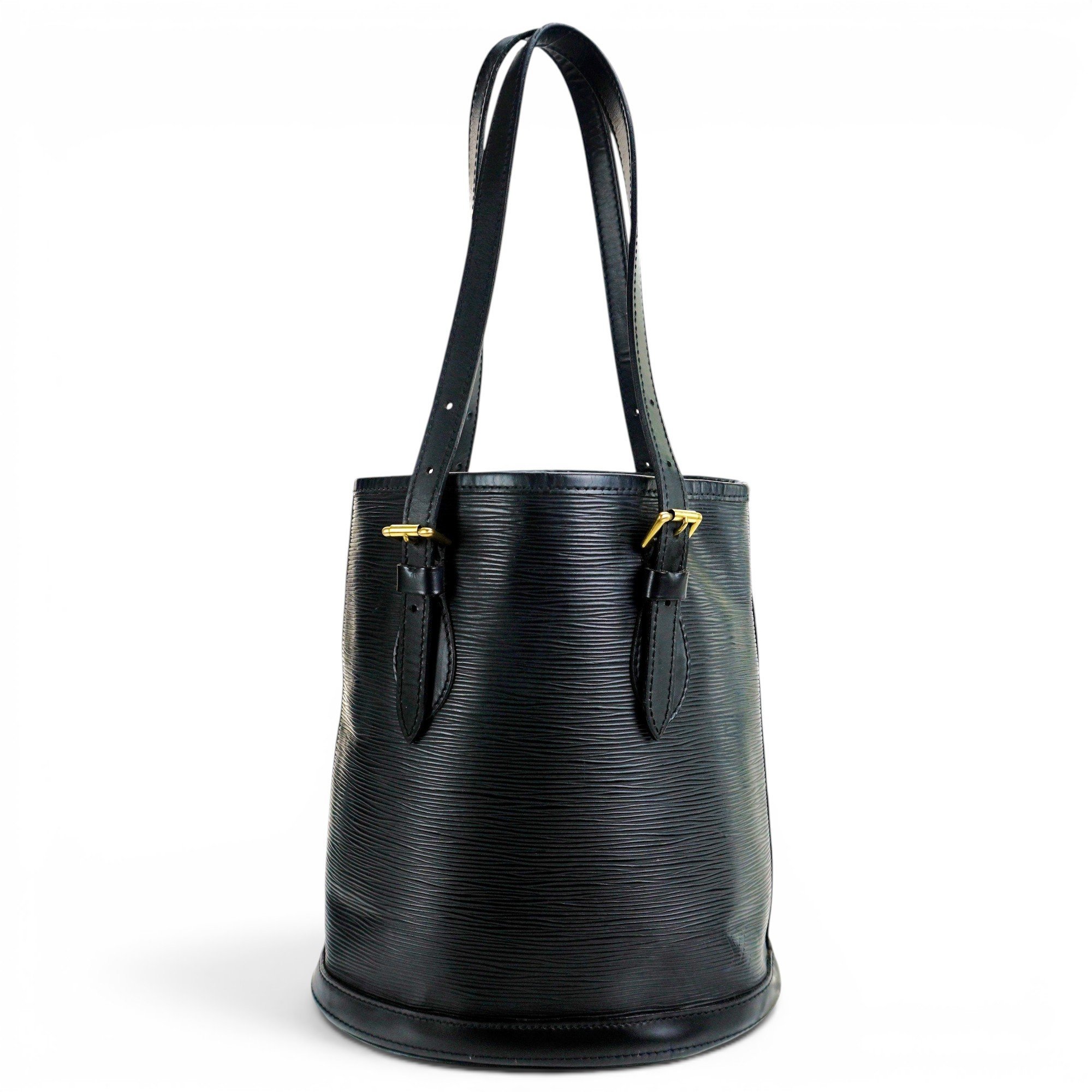 Bucket leather handbag