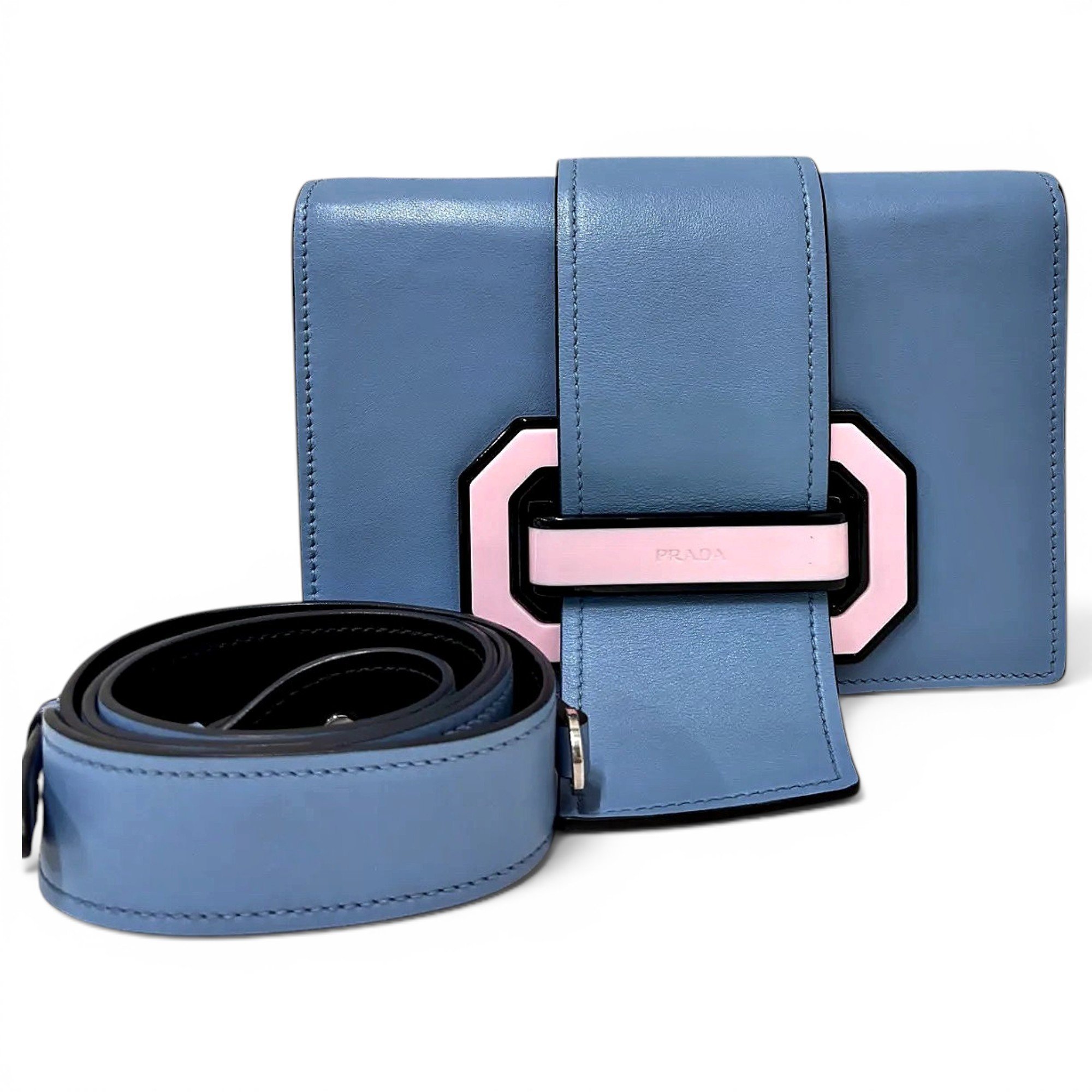 Ribbon leather crossbody bag