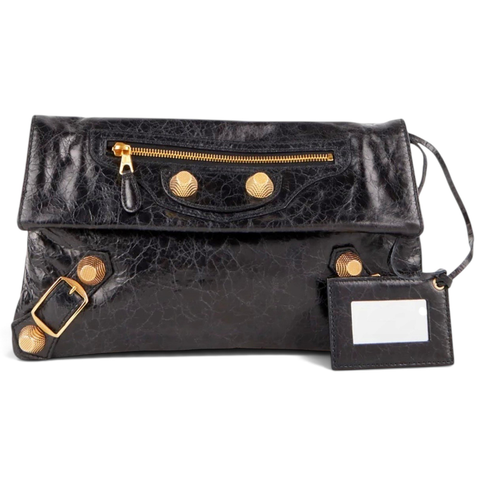 Envelop leather clutch bag