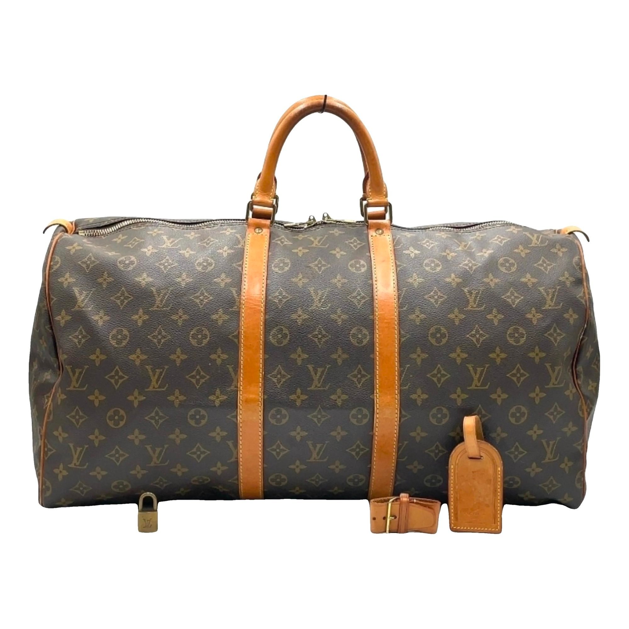 Keepall leather travel bag