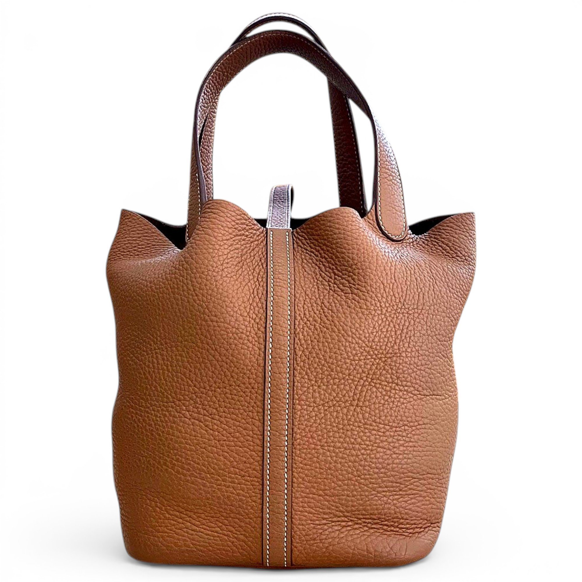 Picotin leather tote