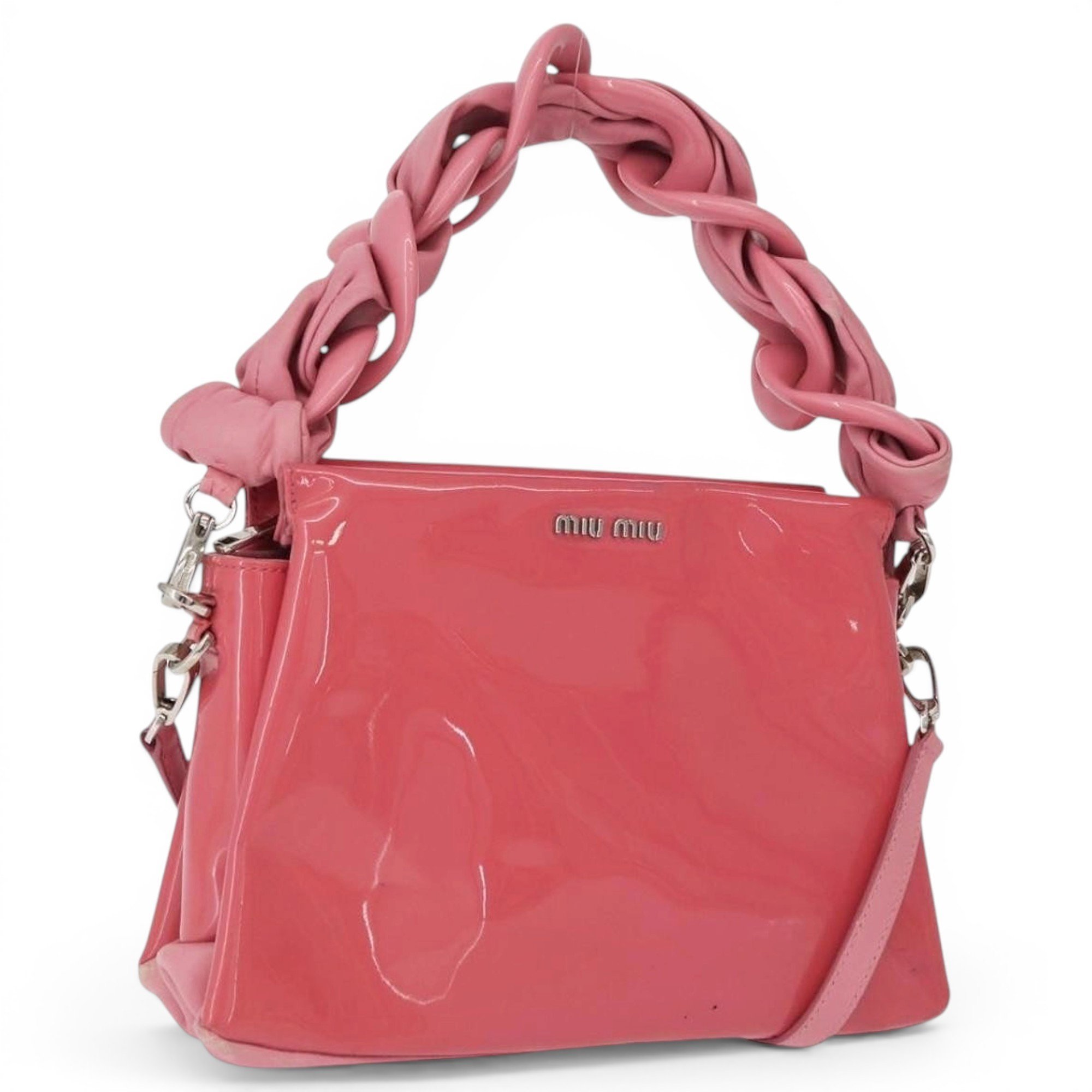 Patent leather handbag