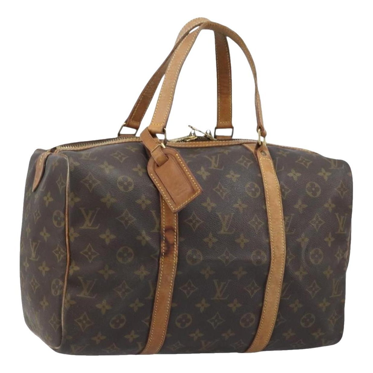 Sac souple leather travel bag