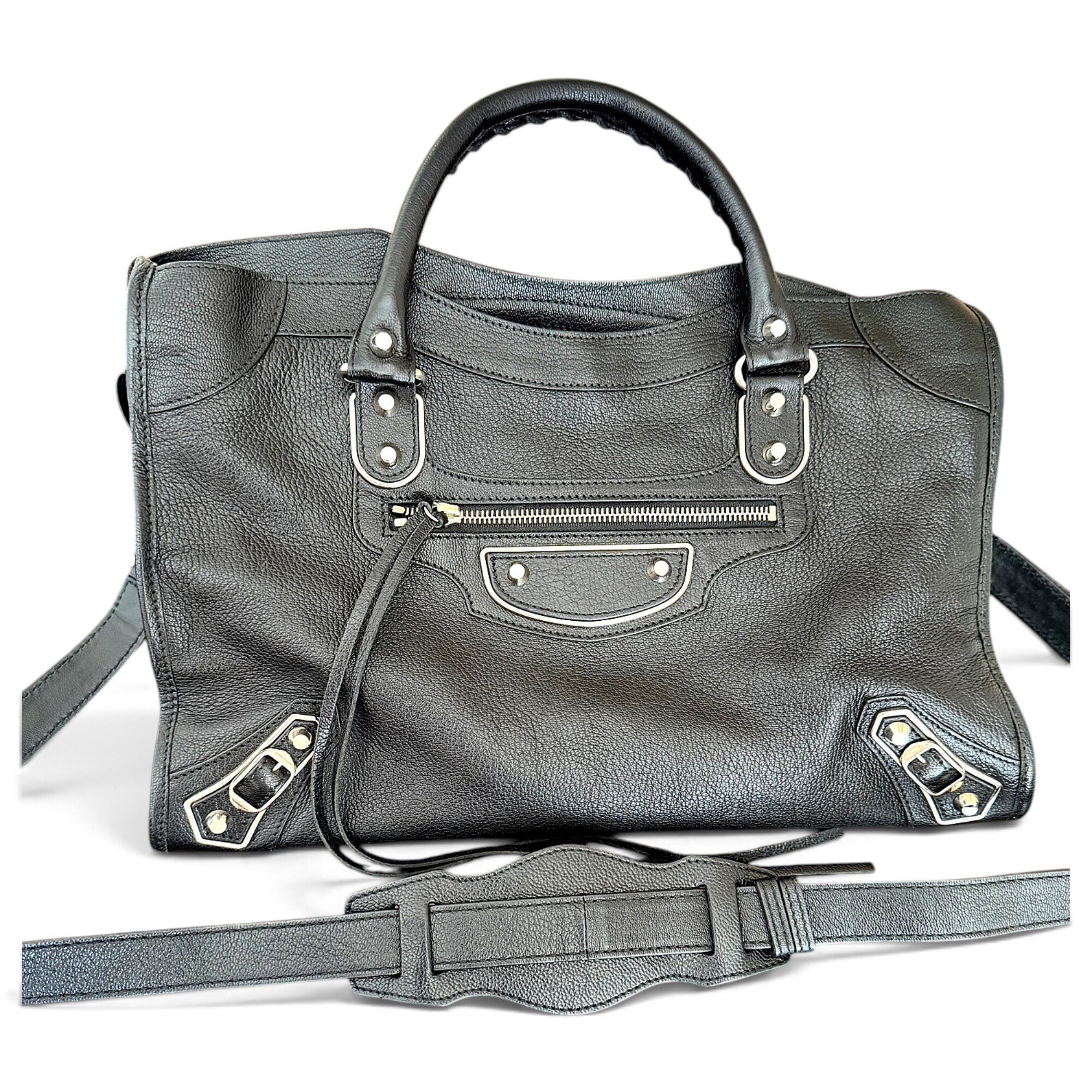 City leather handbag