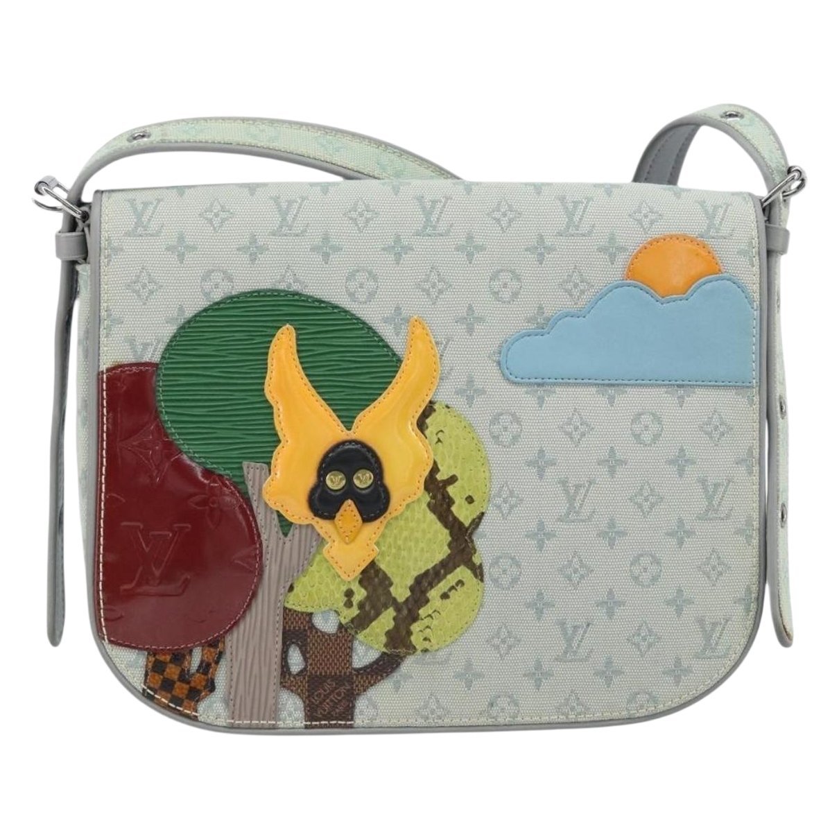 Musette cloth handbag