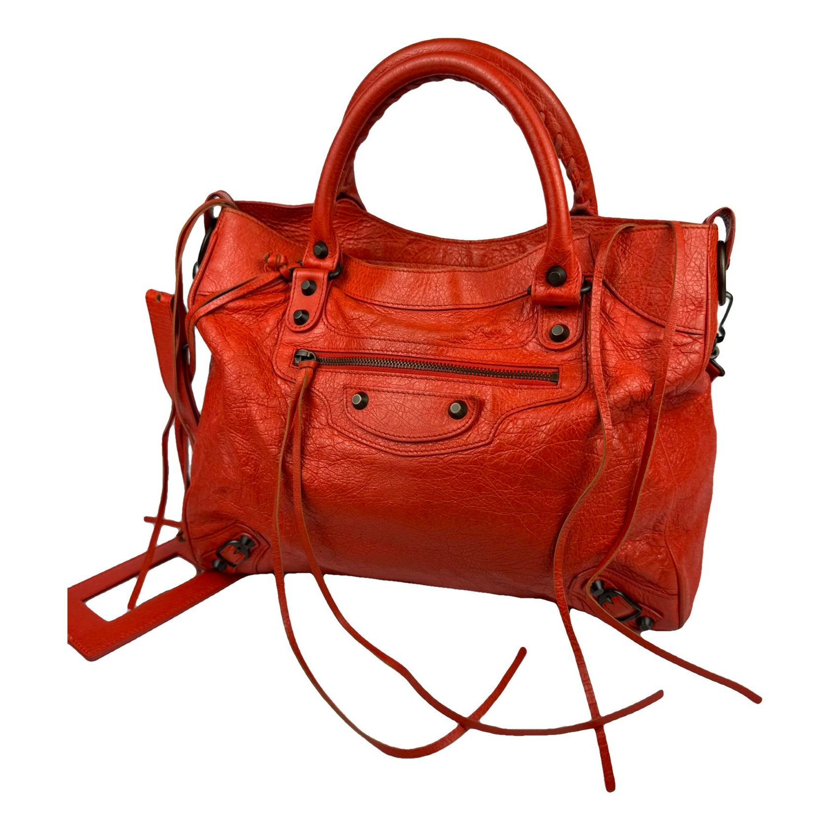 City leather handbag
