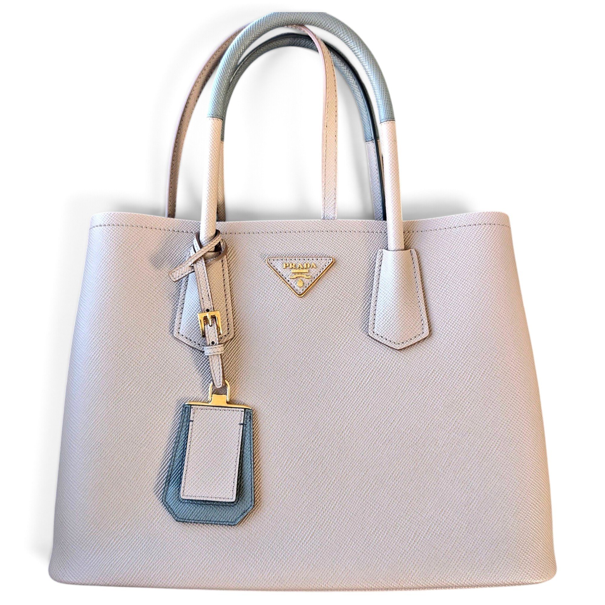 Double leather handbag