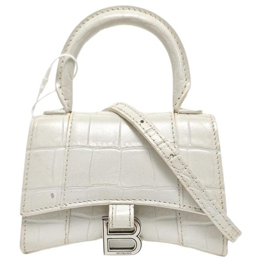 Hourglass leather handbag