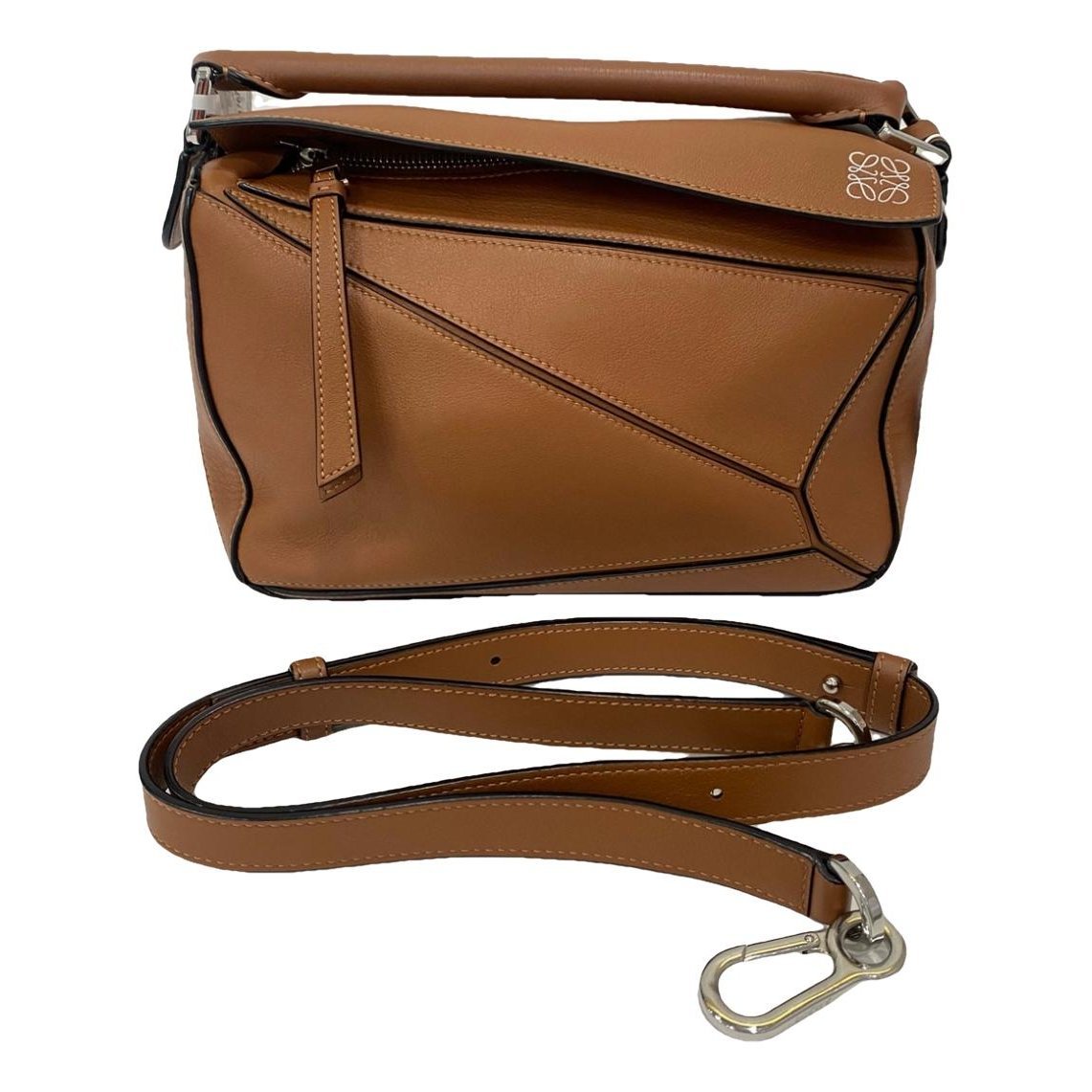 Puzzle leather handbag
