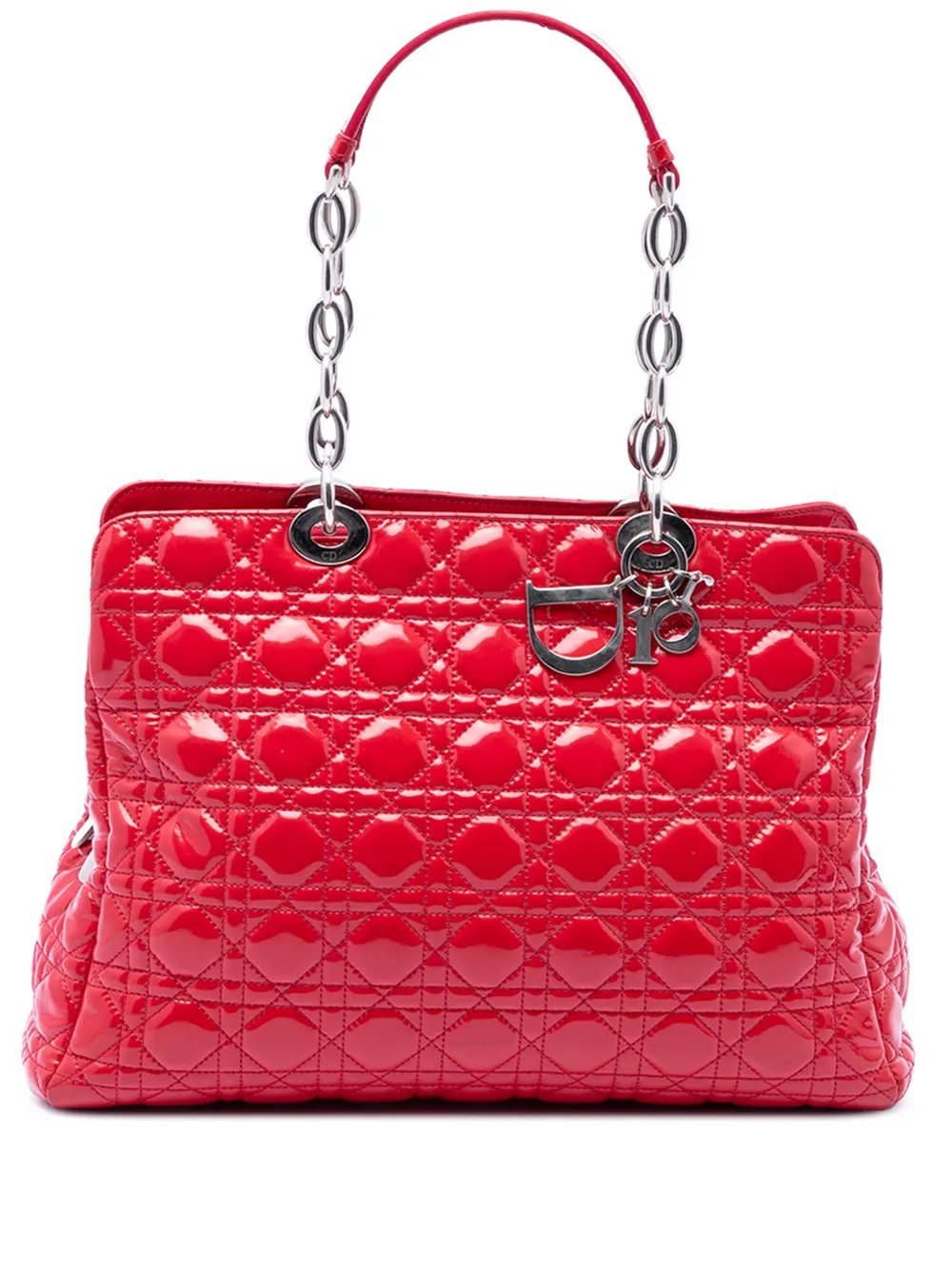 2013 Large Patent Cannage Lady Dior Soft Shopping tote bag
