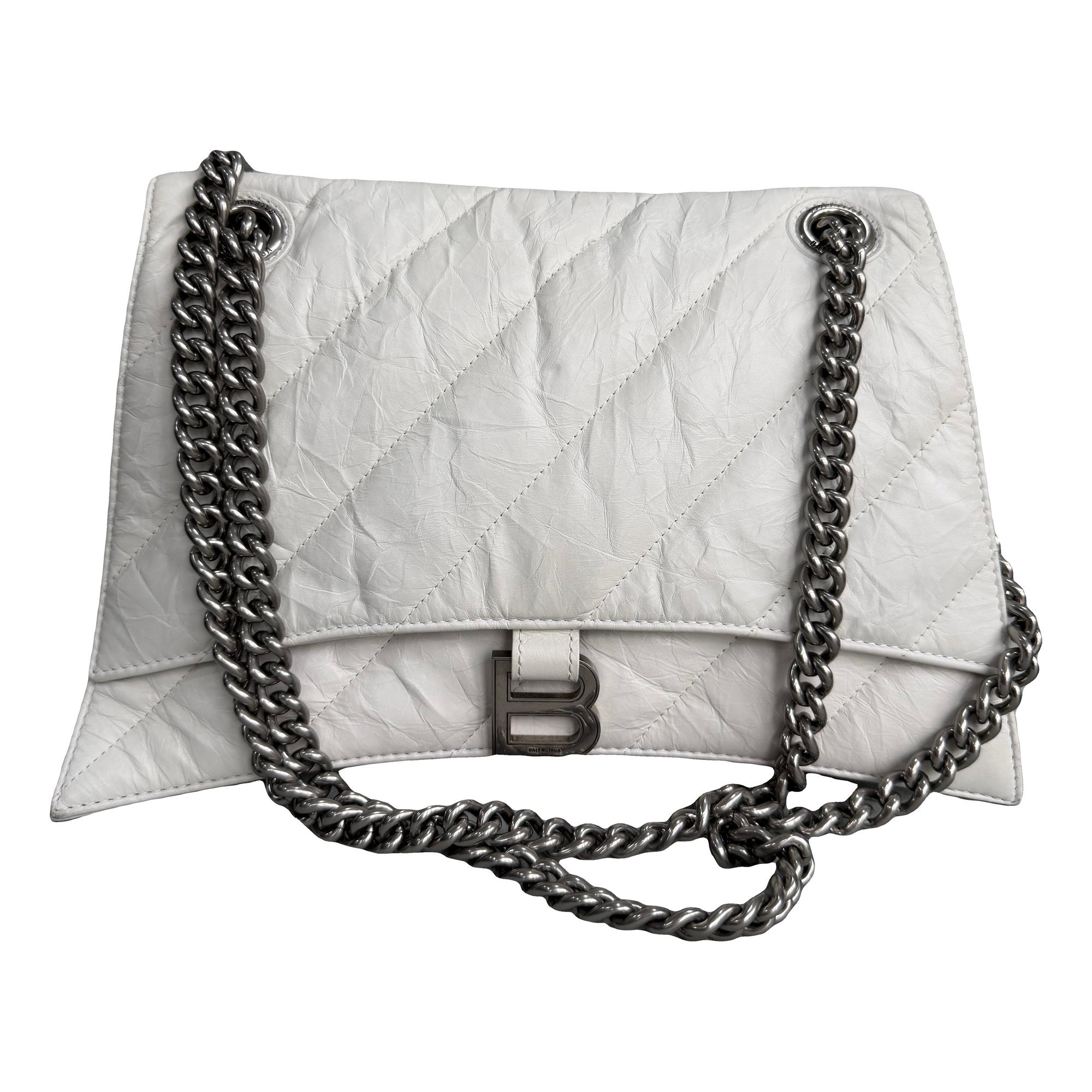 Hourglass leather handbag