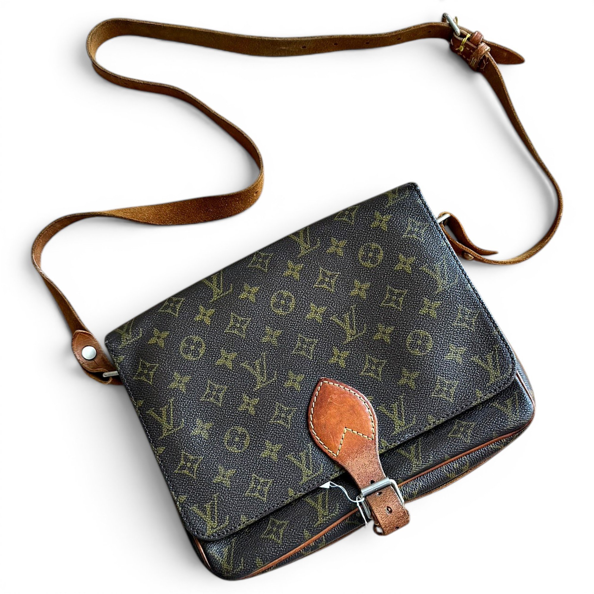 Cartouchière leather crossbody bag