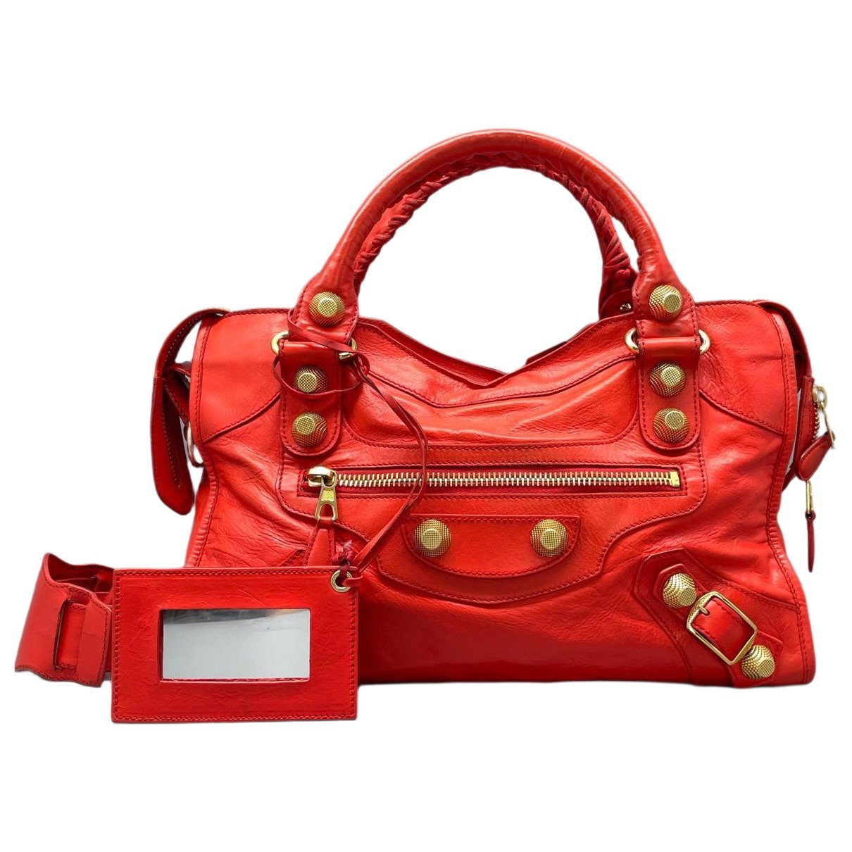 City leather handbag