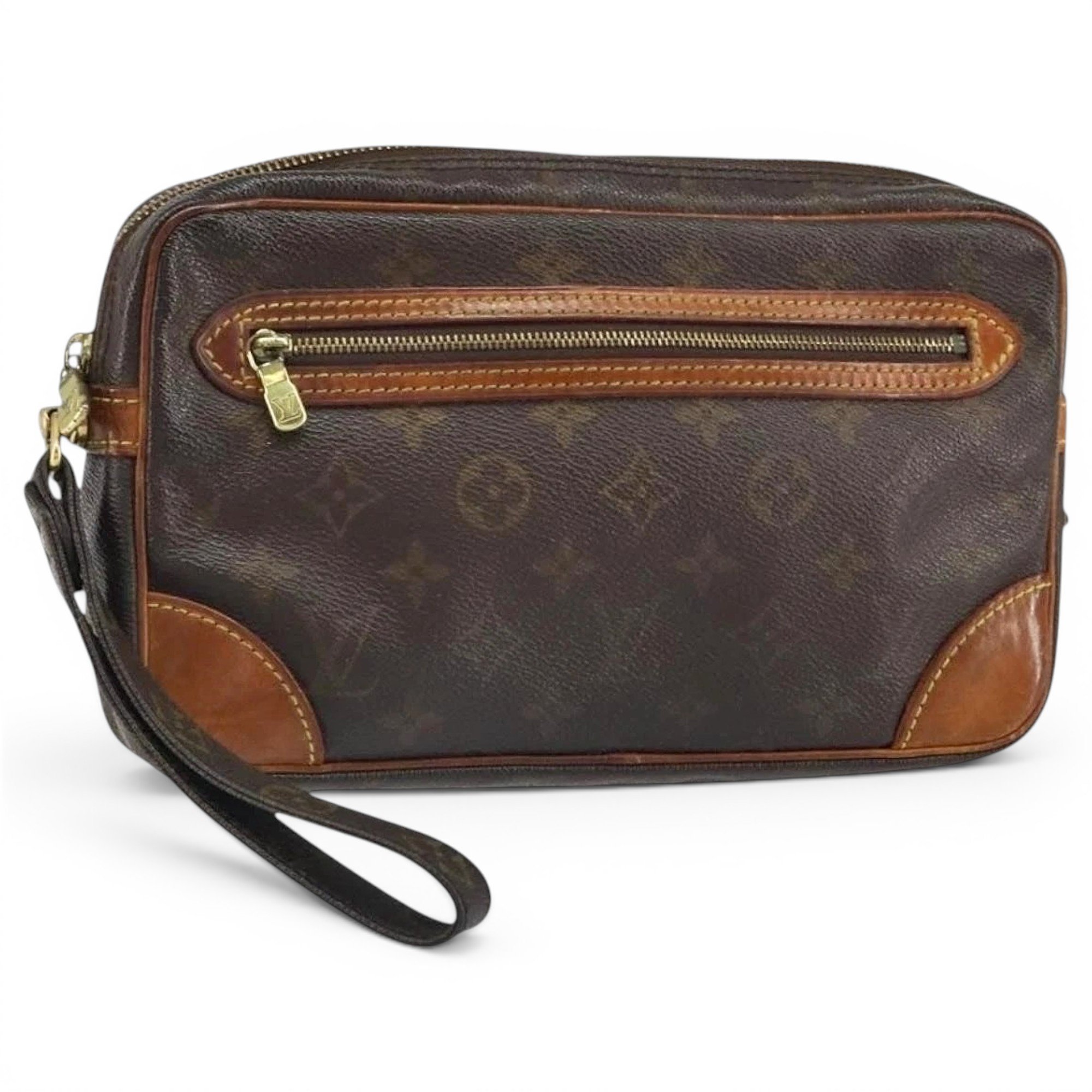 Leather clutch bag
