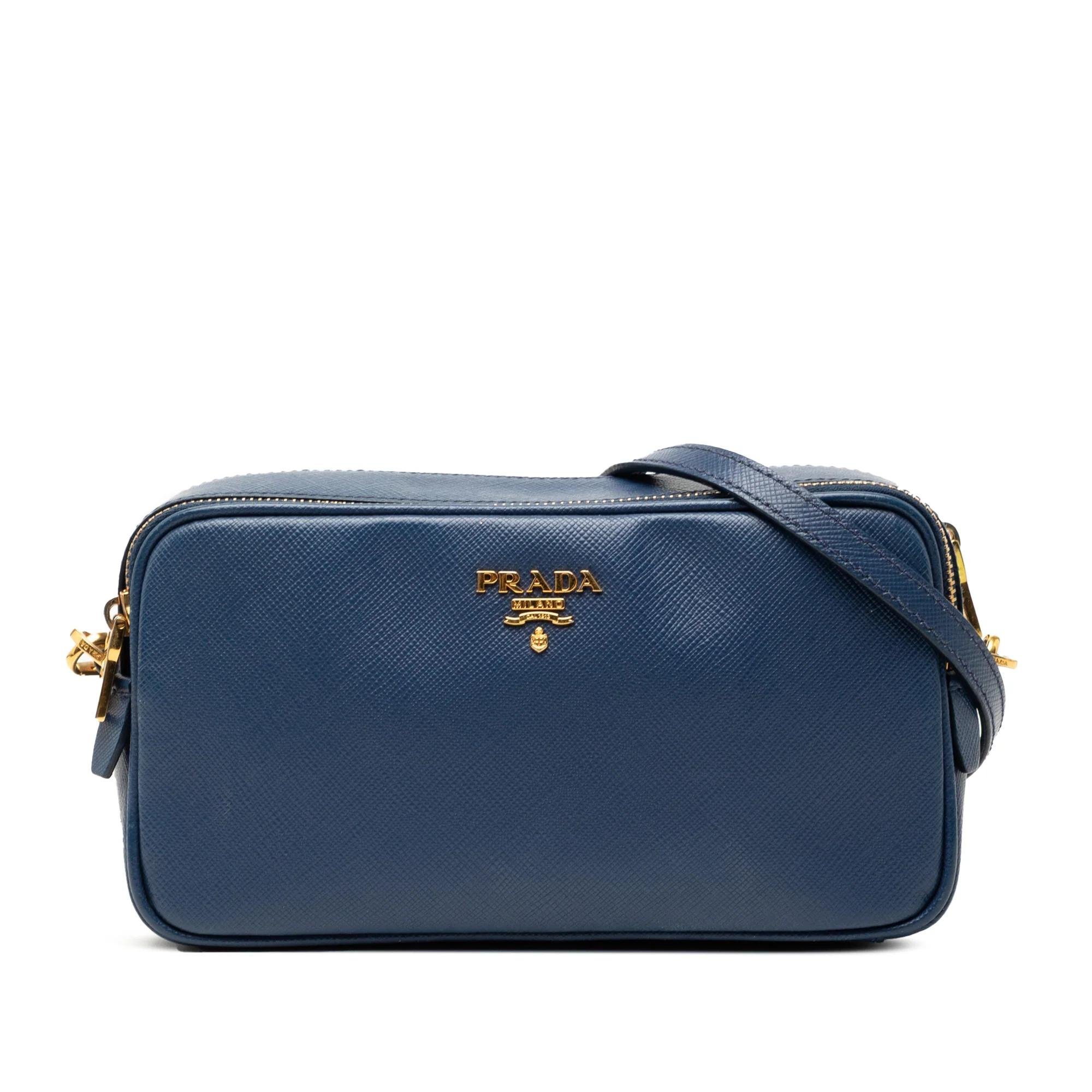 Double leather crossbody bag
