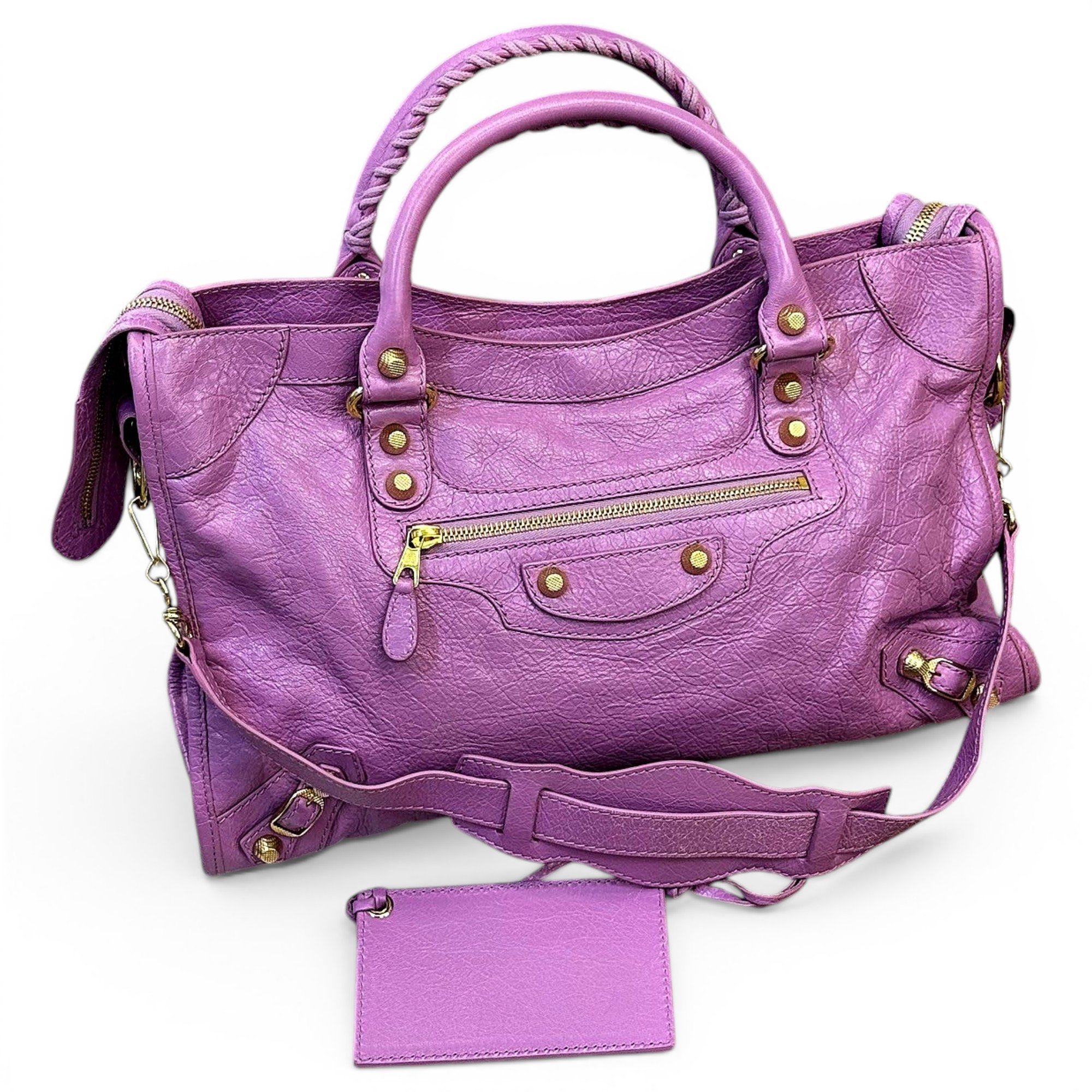 City leather handbag