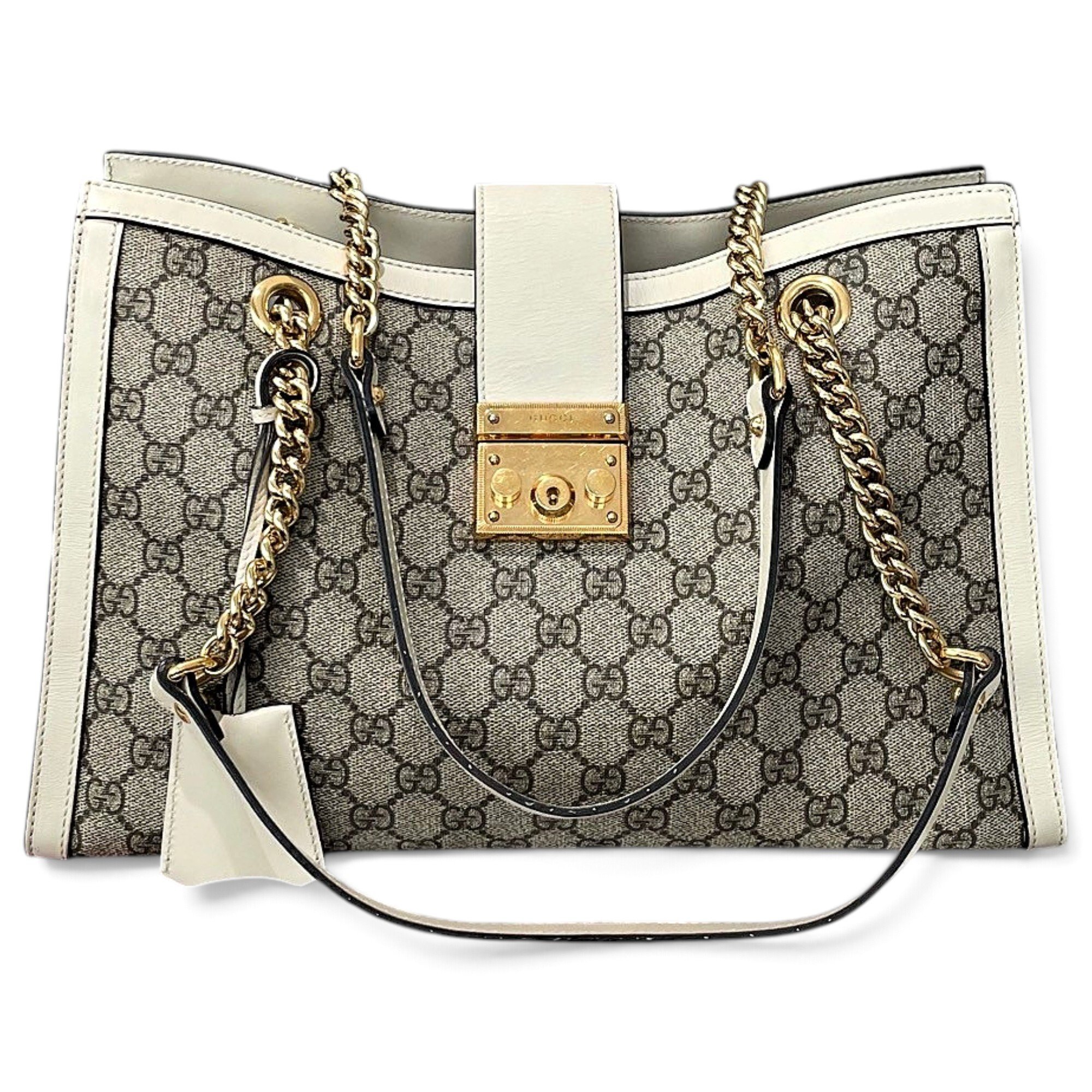 Padlock leather handbag