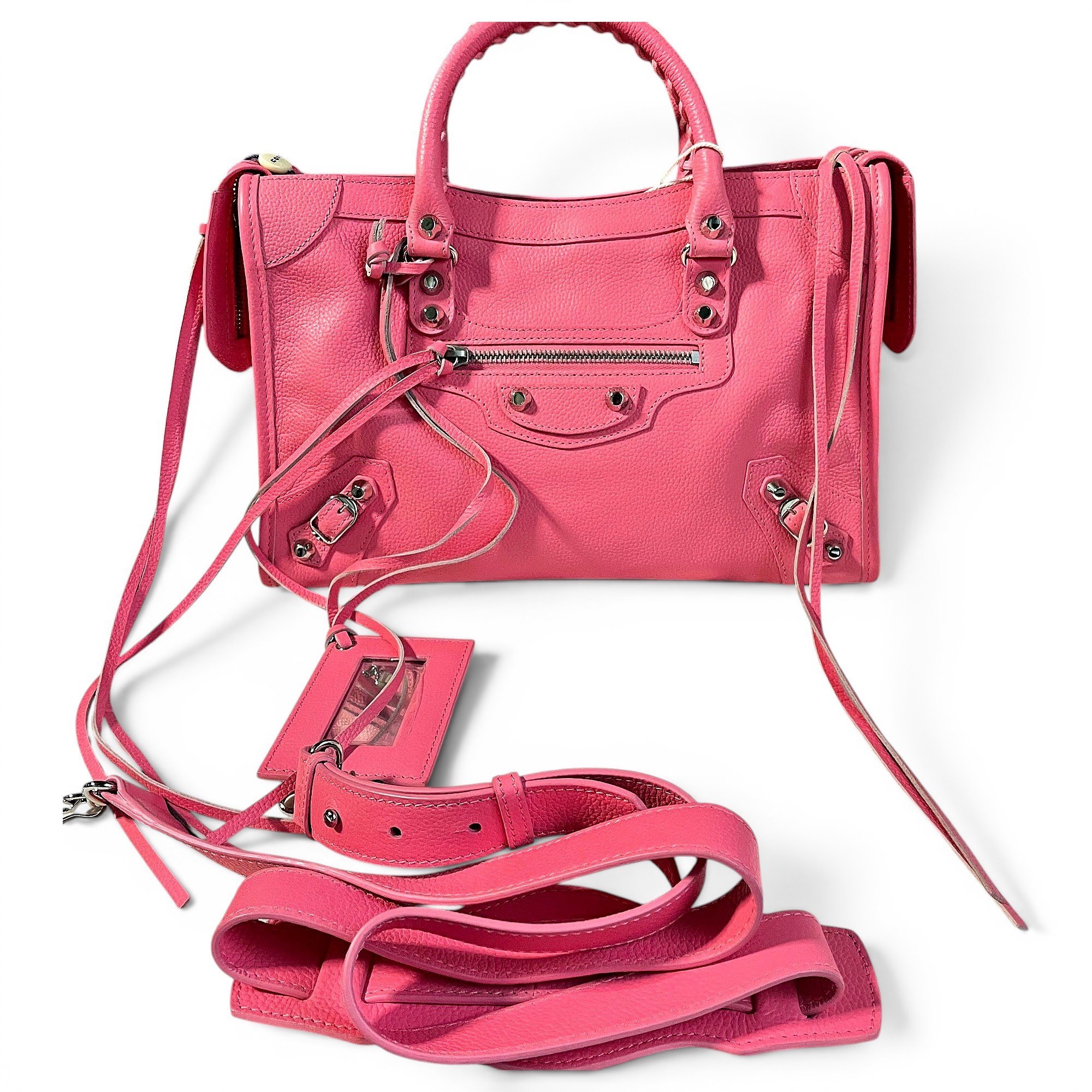 City leather handbag