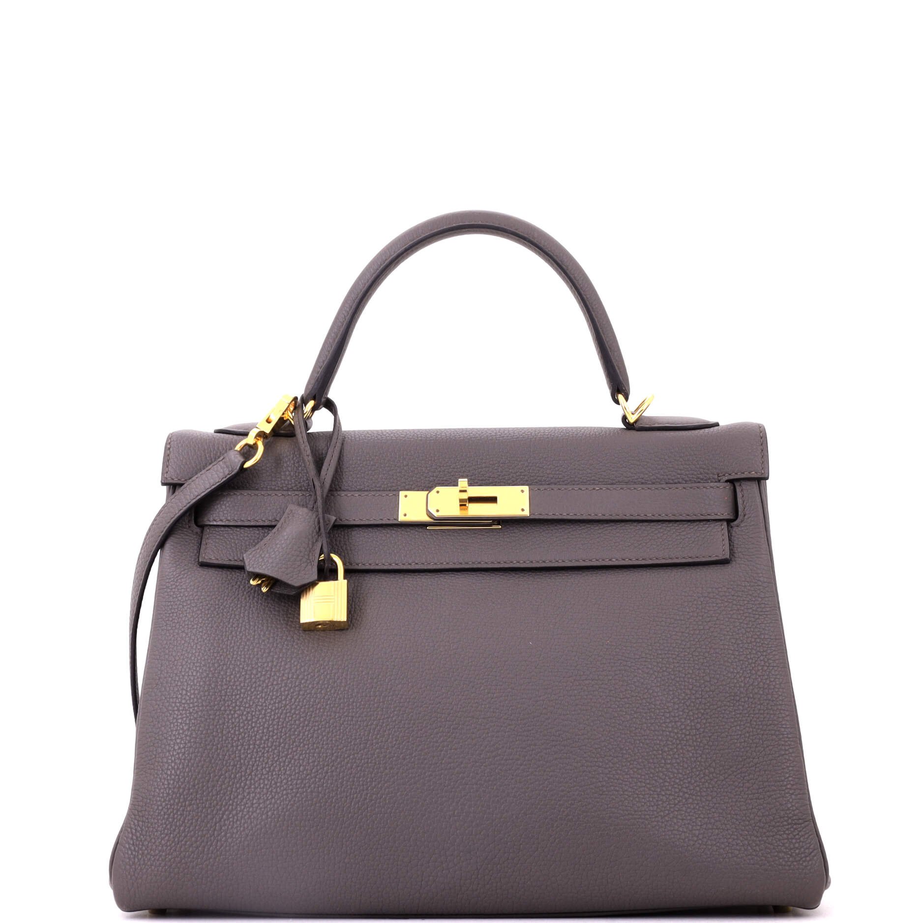 Kelly Handbag Etain Togo with Gold Hardware 32