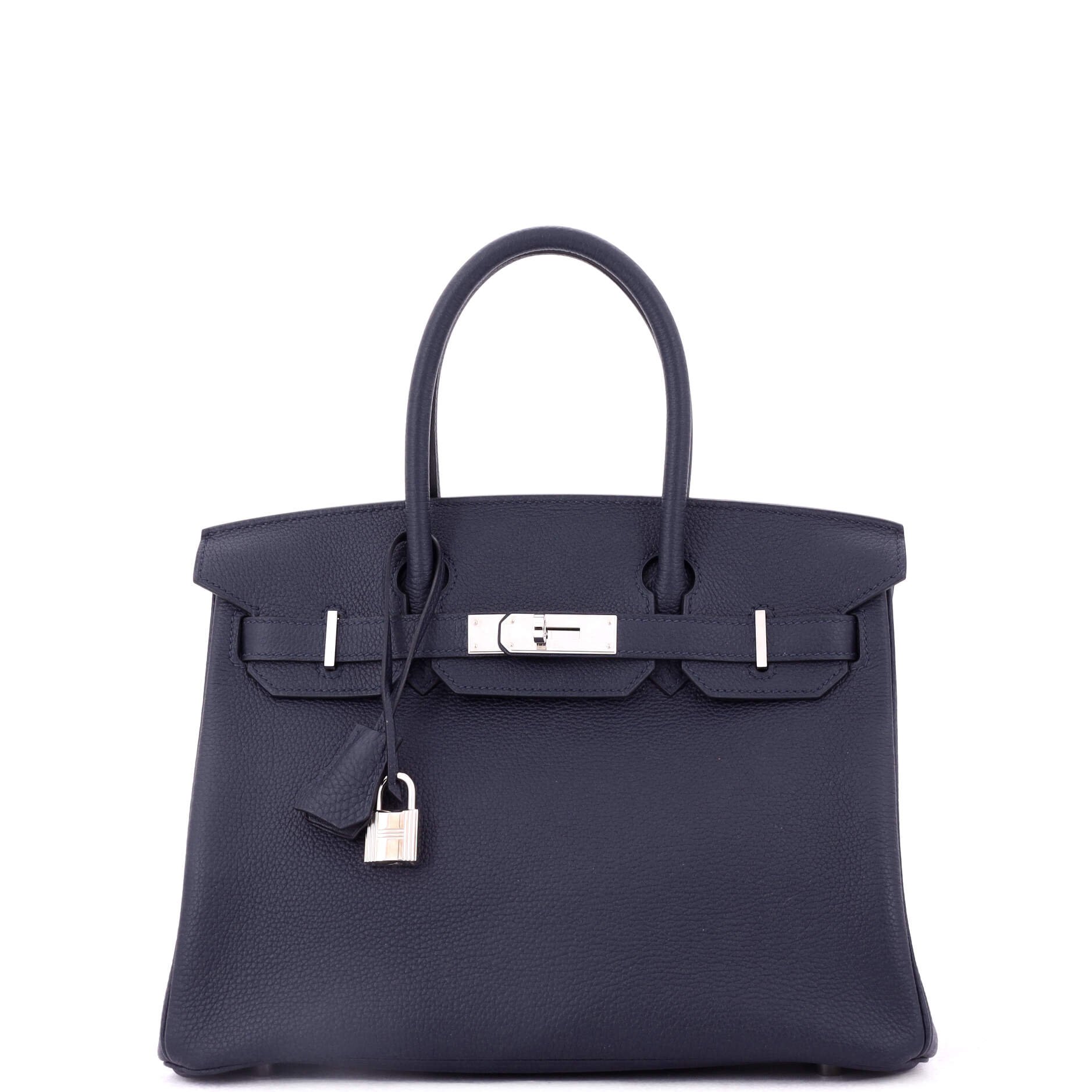 Hermes Birkin Handbag Bleu Nuit Togo with Palladium Hardware 30
