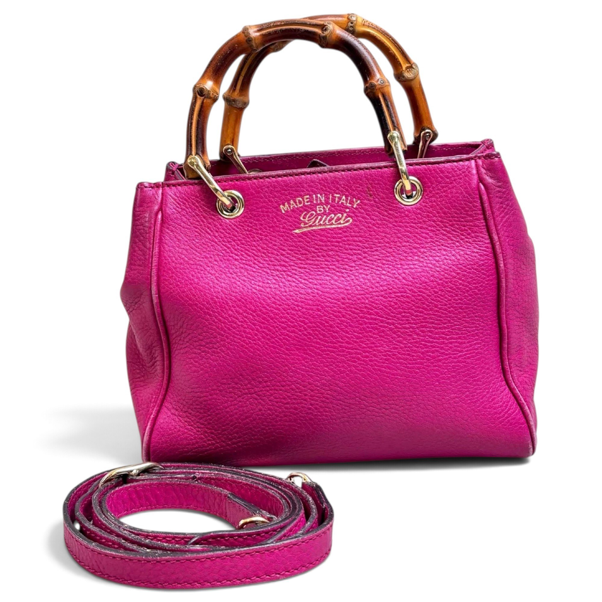 Bamboo leather handbag