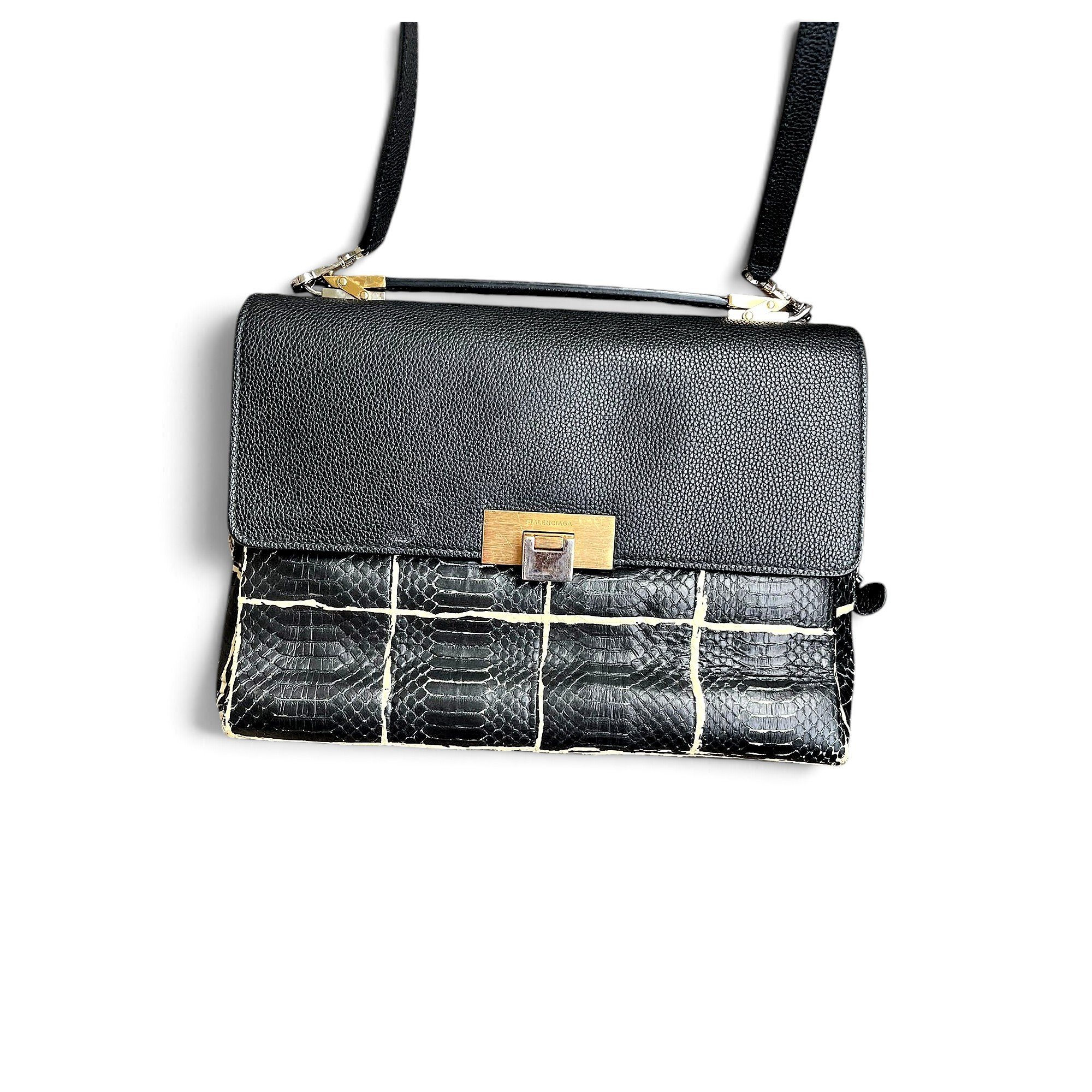 Balenciaga Padlock leather satchel