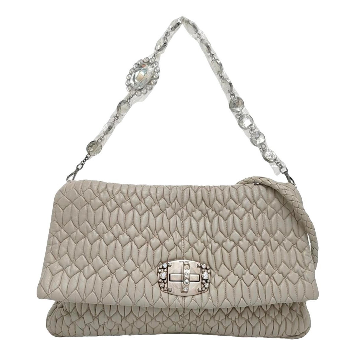 Miu Crystal leather handbag