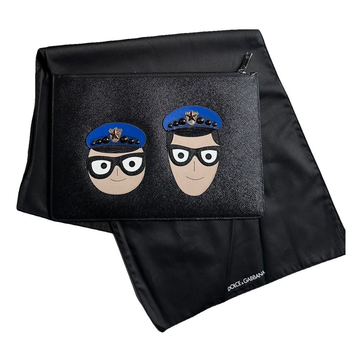 Leather clutch bag