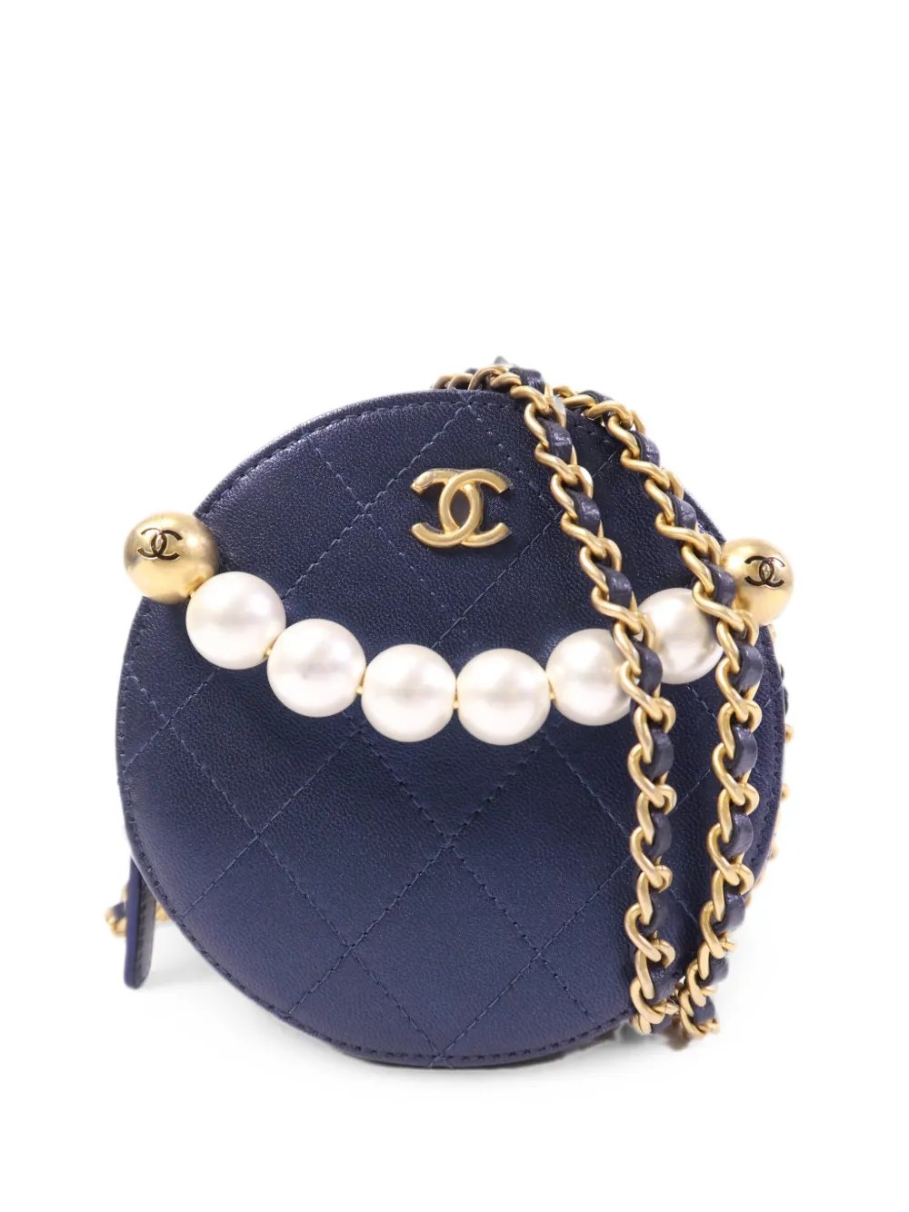 CC pearl-embellished crossbody bag